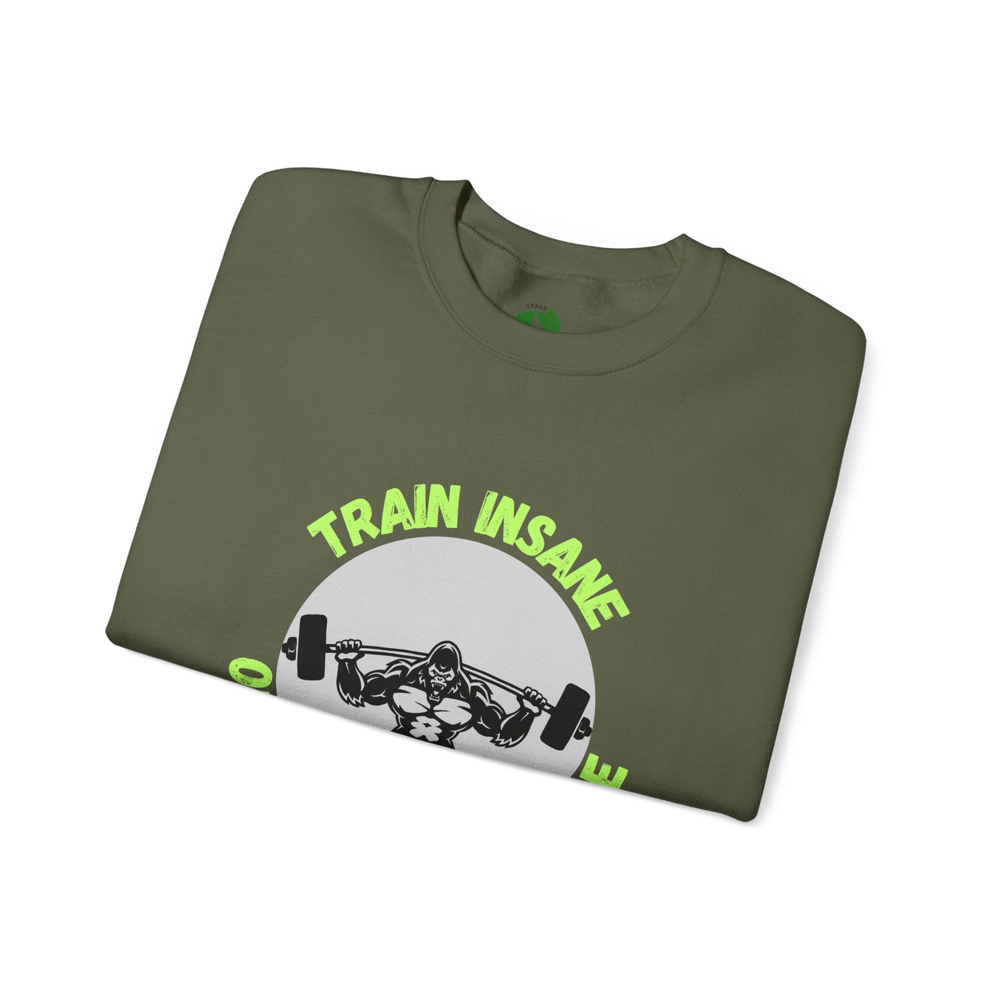Train Insane Gym Sweatshirt - Unisex Heavy Blend Crewneck Humour Joke Clothing