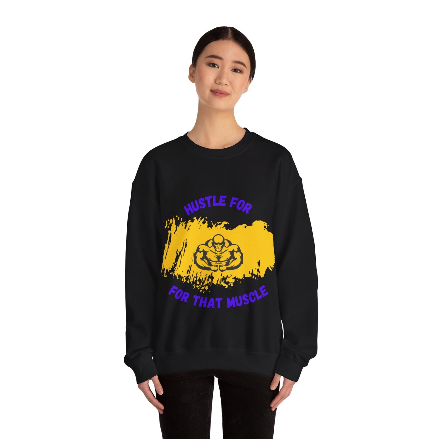 Hustle for That Muscle Crewneck Sweatshirt Gym Clothing Sweat Shirt