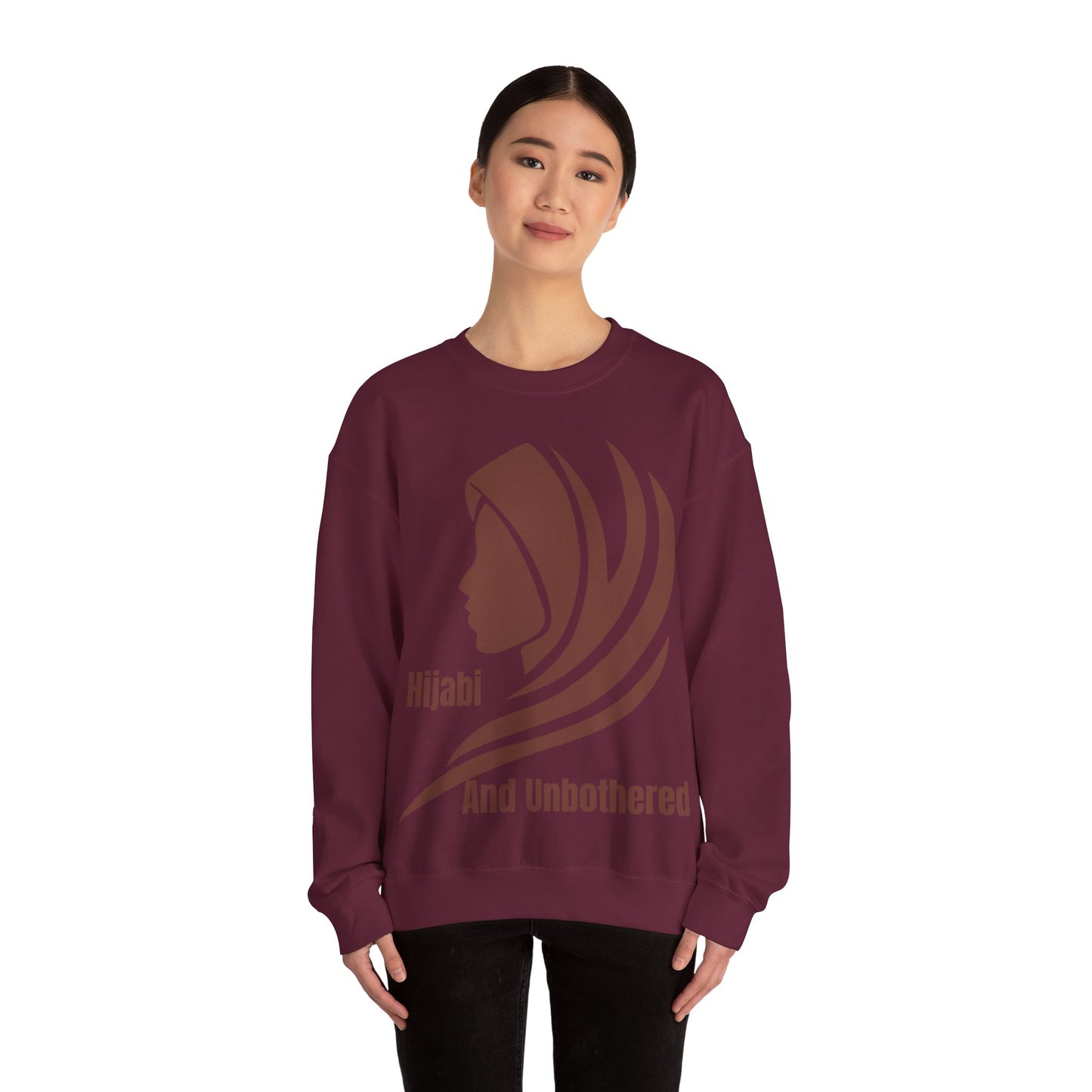 Hijabi and Unbothered Crewneck Sweatshirt - Stylish Unisex Heavy Blend for Everyday Comfort Hijab Fashion Sweat Shirt