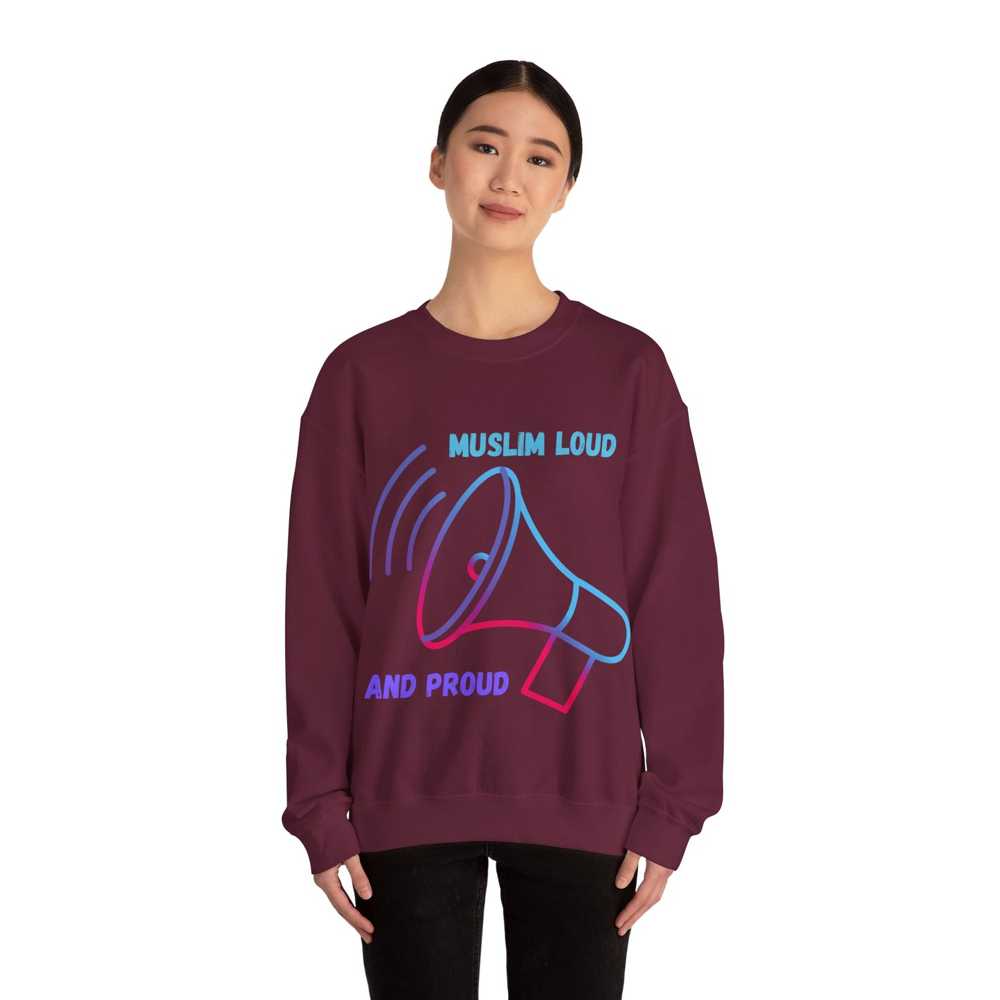 Muslim Loud and Proud Sweatshirt - Unisex Heavy Blend™ Crewneck Islamic Streetwear Fashion