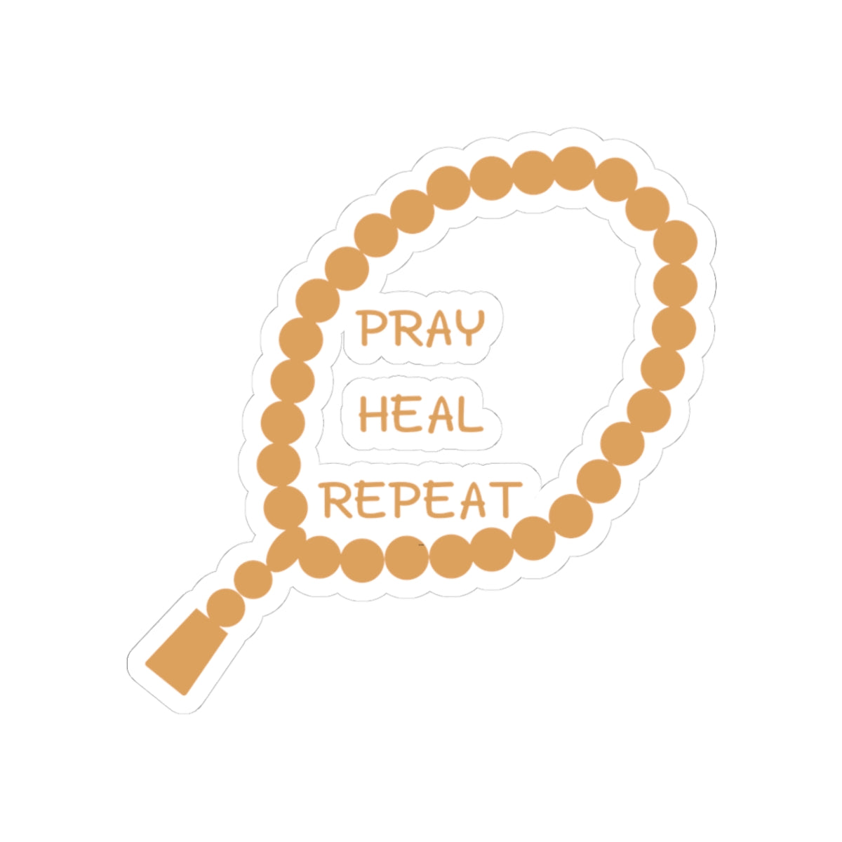 Inspirational Kiss-Cut Stickers - "Pray, Heal, Repeat" Islamic Street Accessories