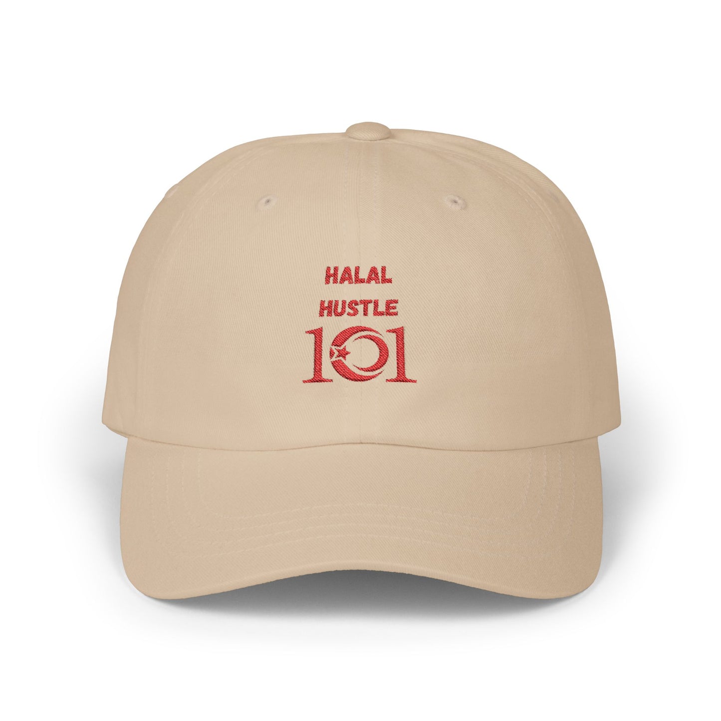 Halal Hustle Classic Dad Cap - Stylish White Cap for Everyday Wear Muslim Streetwear Hat