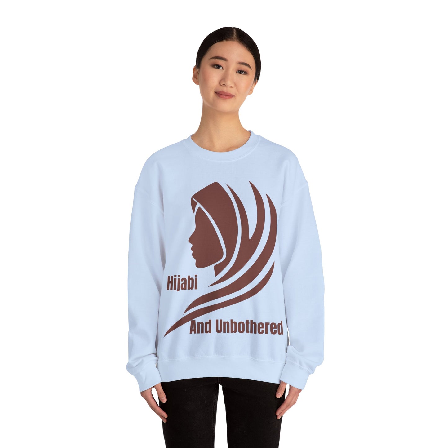 Hijabi and Unbothered Crewneck Sweatshirt - Stylish Unisex Heavy Blend for Everyday Comfort Hijab Fashion Sweat Shirt
