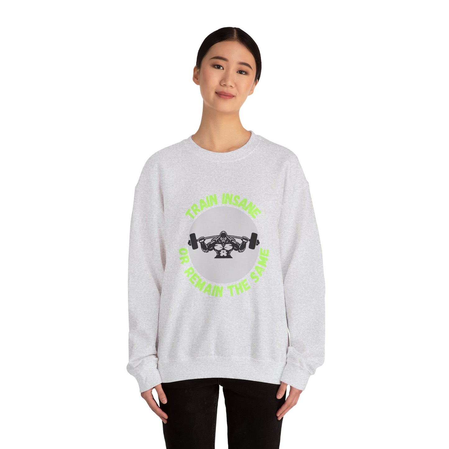 Train Insane Gym Sweatshirt - Unisex Heavy Blend Crewneck Humour Joke Clothing