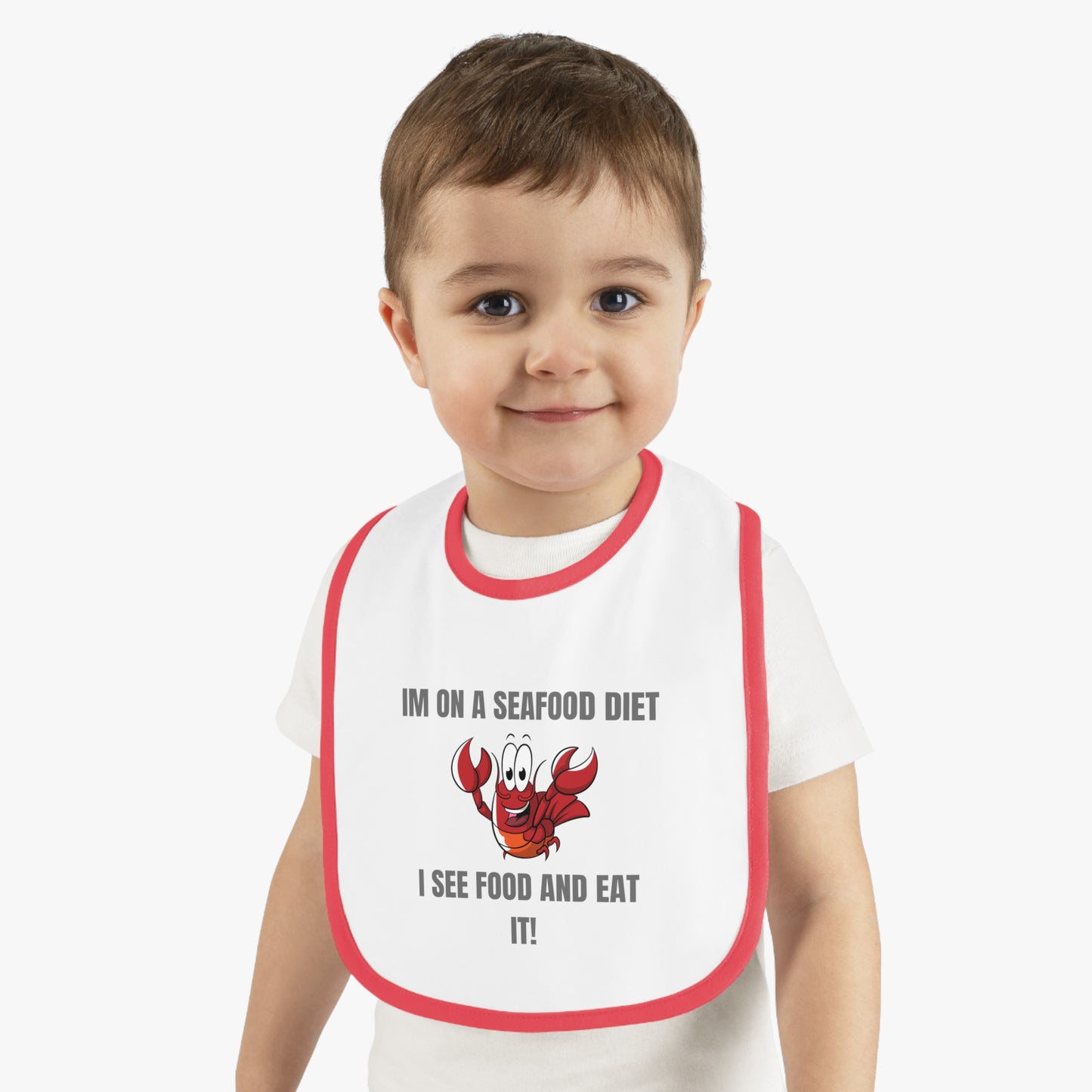 Funny Seafood Diet Baby Bib - Perfect Gift for Baby Showers & Holidays Humour Joke Clothing