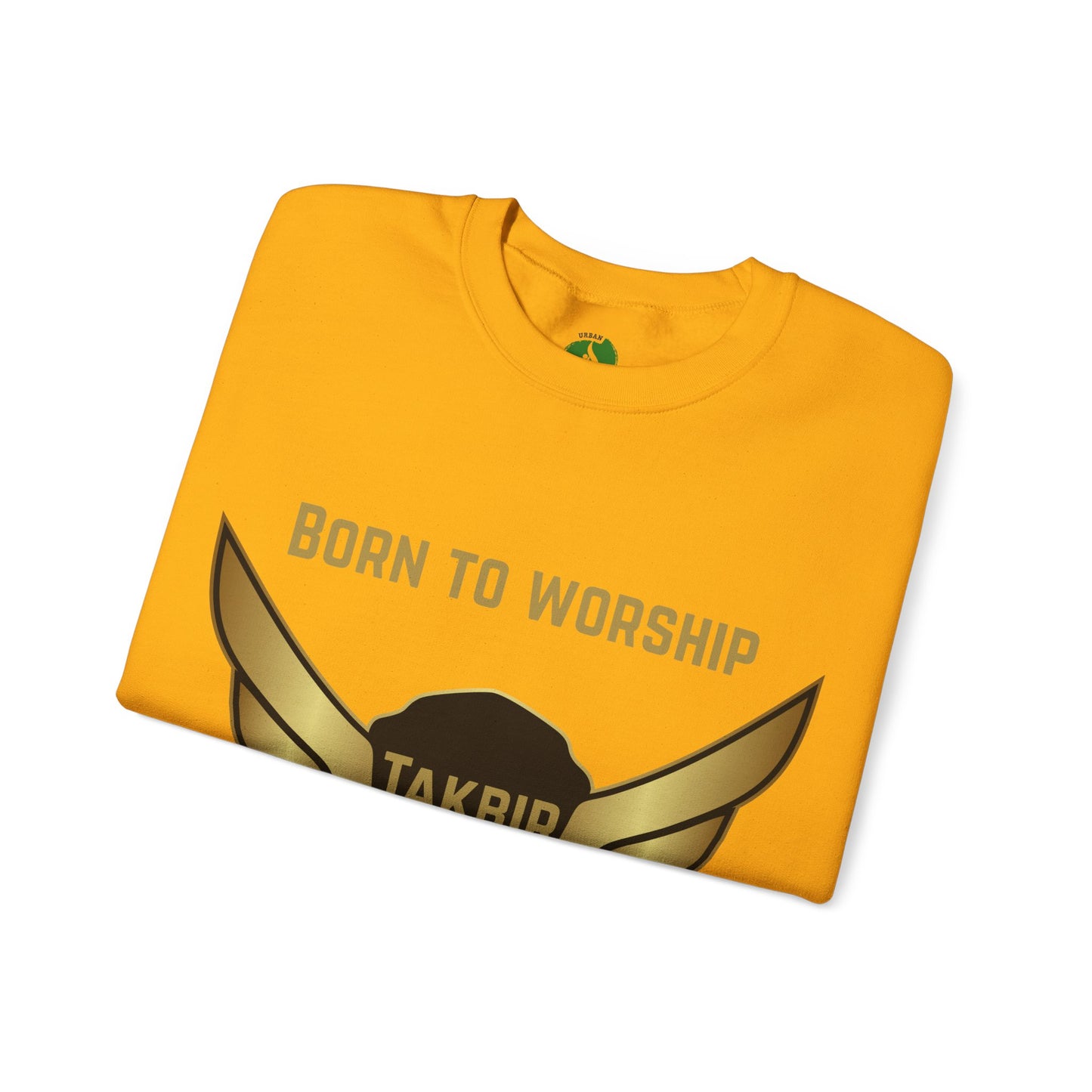 Inspirational Unisex Crewneck Sweatshirt - 'Born to Worship, Built to Lead' Design Muslim Streetwear Fashion Hoodie