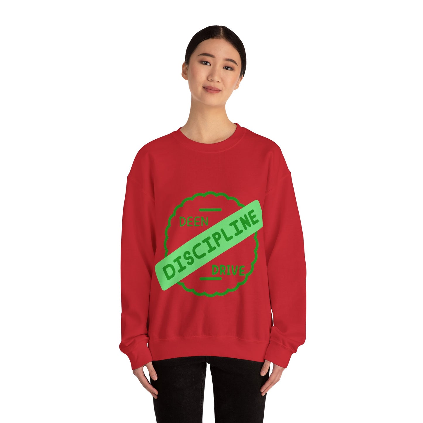 Motivational Crewneck Sweatshirt - Discipline & Drive Muslim Youth Fashion Sweat Shirt
