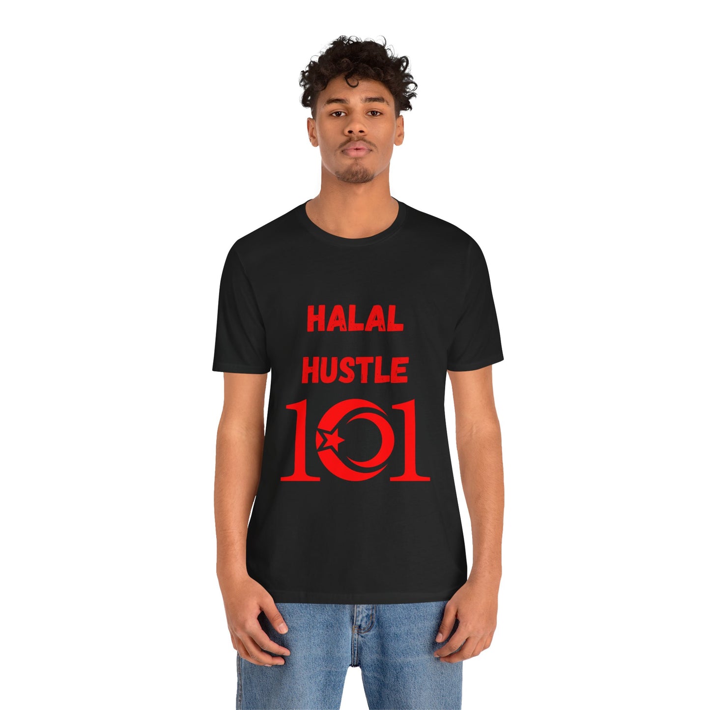 Halal Hustle 101 Unisex Tee - Motivational Short Sleeve Shirt Muslim Gym Clothing T Shirt