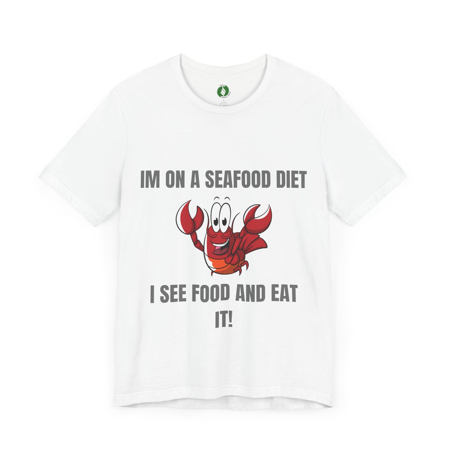 Funny Seafood Diet T-Shirt – Unisex Jersey Tee with Lobster Graphic Humour Joke Clothing