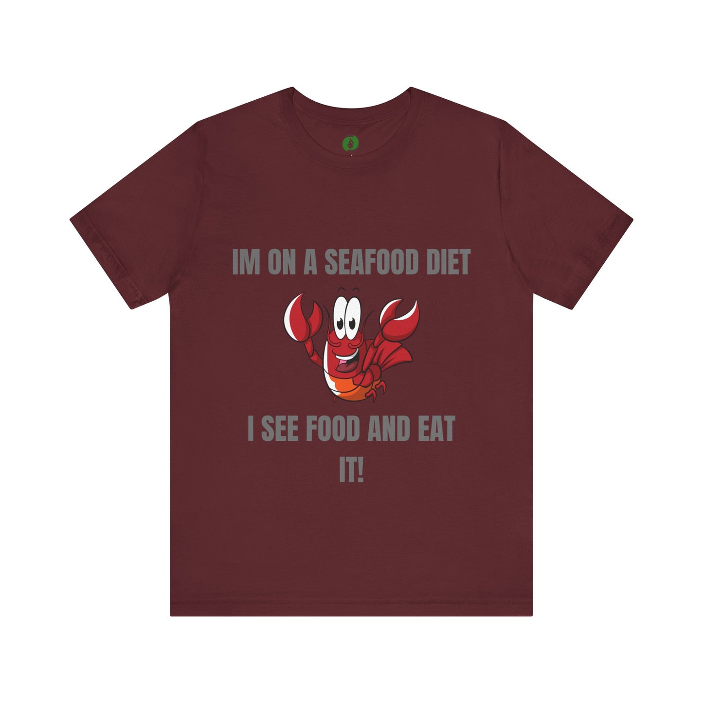 Funny Seafood Diet T-Shirt – Unisex Jersey Tee with Lobster Graphic Humour Joke Clothing