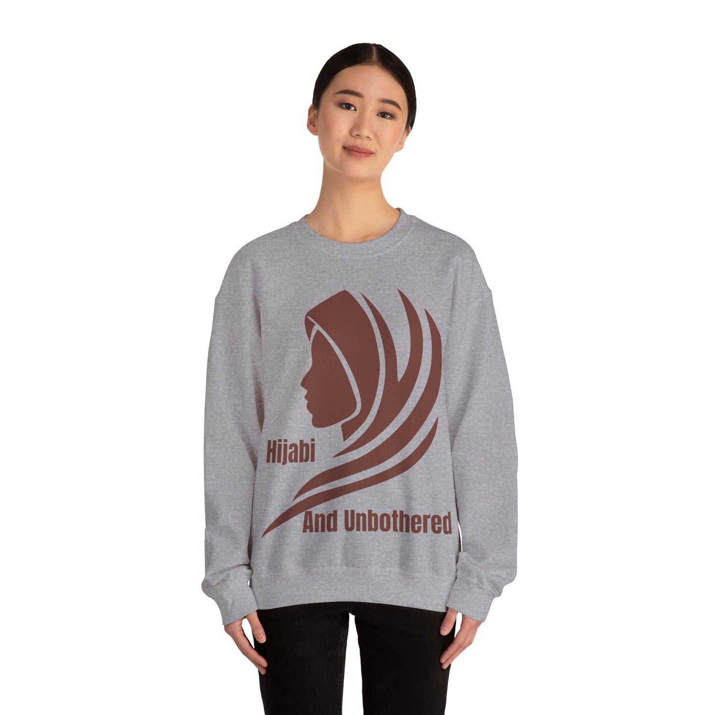 Hijabi and Unbothered Crewneck Sweatshirt - Stylish Unisex Heavy Blend for Everyday Comfort Hijab Fashion Sweat Shirt