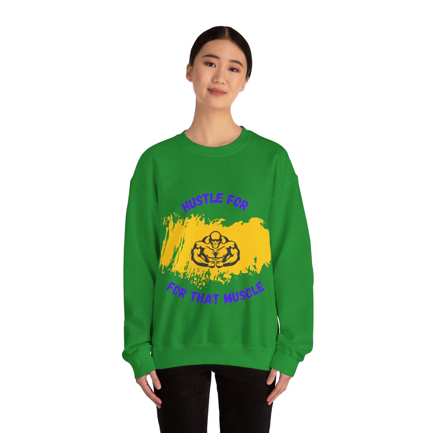 Hustle for That Muscle Crewneck Sweatshirt Gym Clothing Sweat Shirt