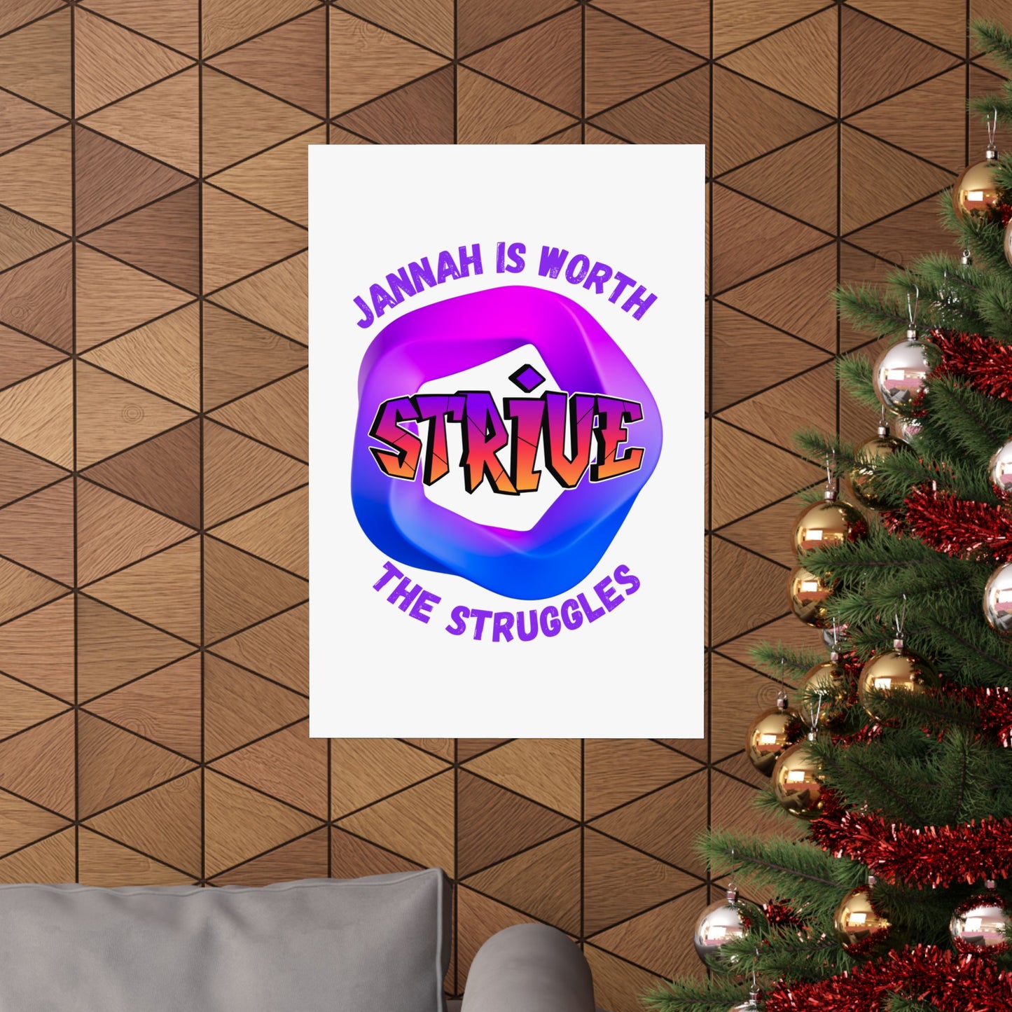 Motivational Vertical Poster - 'Jannah is Worth The Struggles' Muslim Islamic Accessories