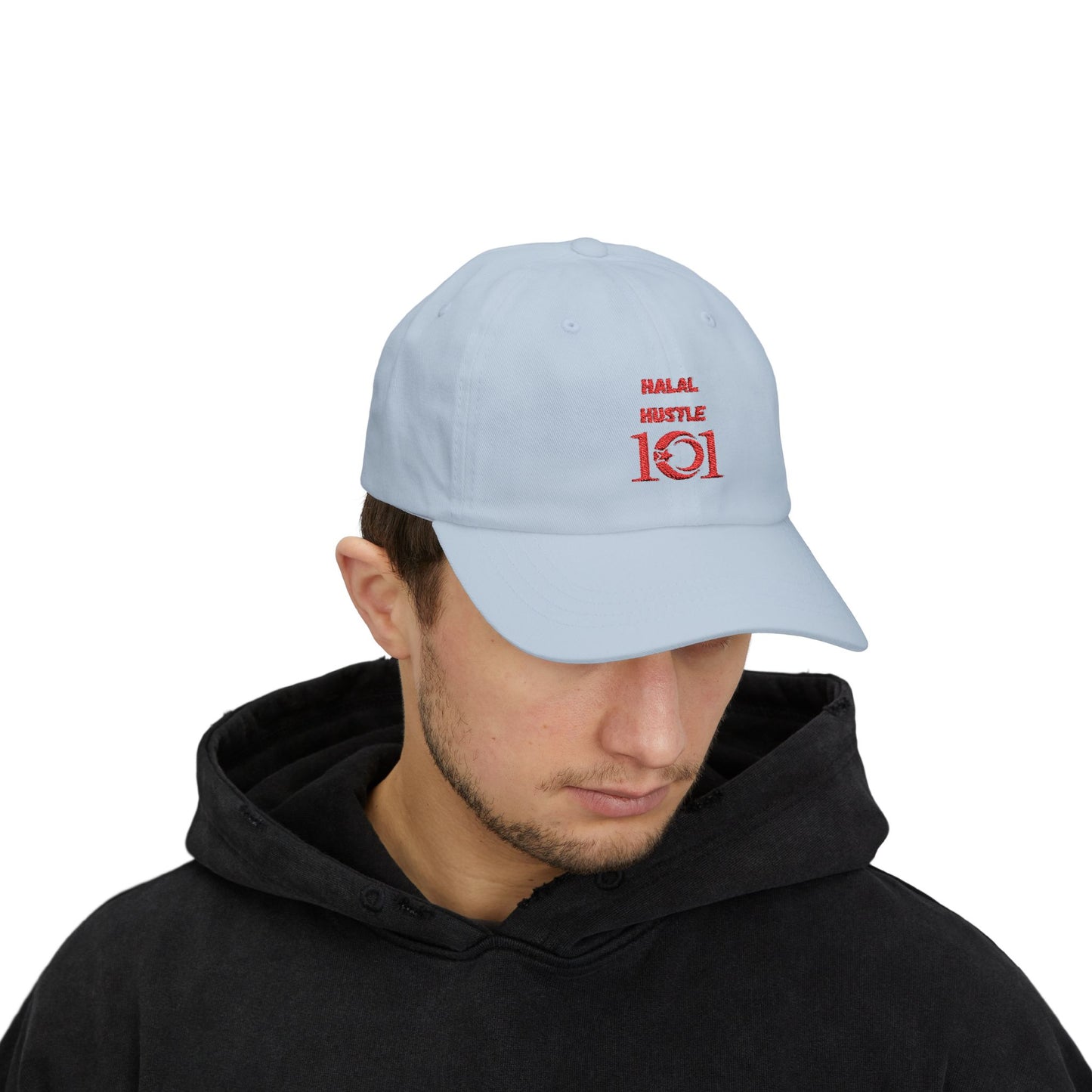 Halal Hustle Classic Dad Cap - Stylish White Cap for Everyday Wear Muslim Streetwear Hat