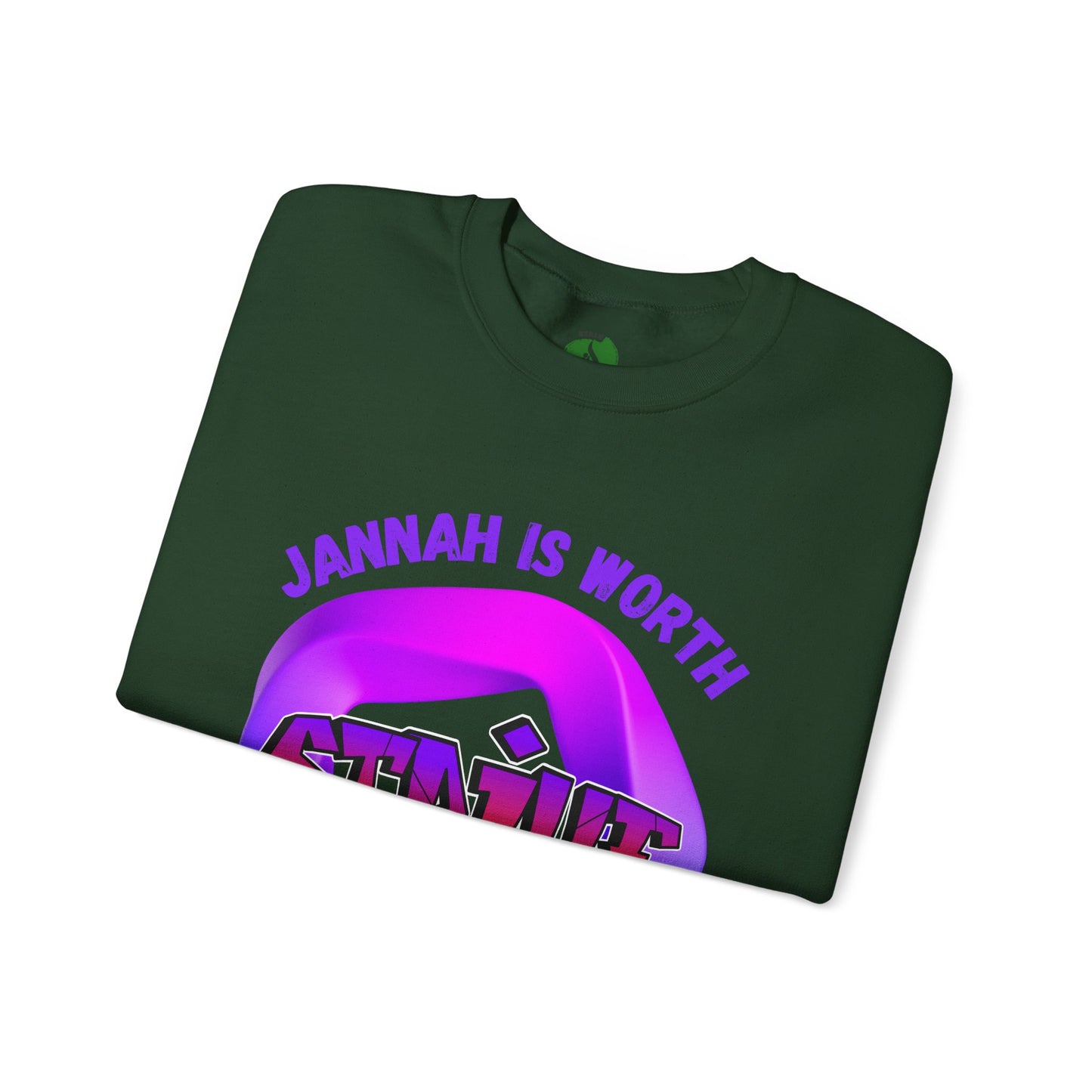 Inspiring Unisex Crewneck Sweatshirt - 'Jannah Is Worth the Struggles' Muslim Streetwear Sweat Shirt