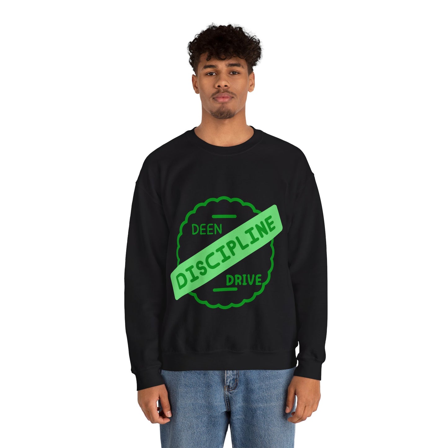 Motivational Crewneck Sweatshirt - Discipline & Drive Muslim Youth Fashion Sweat Shirt