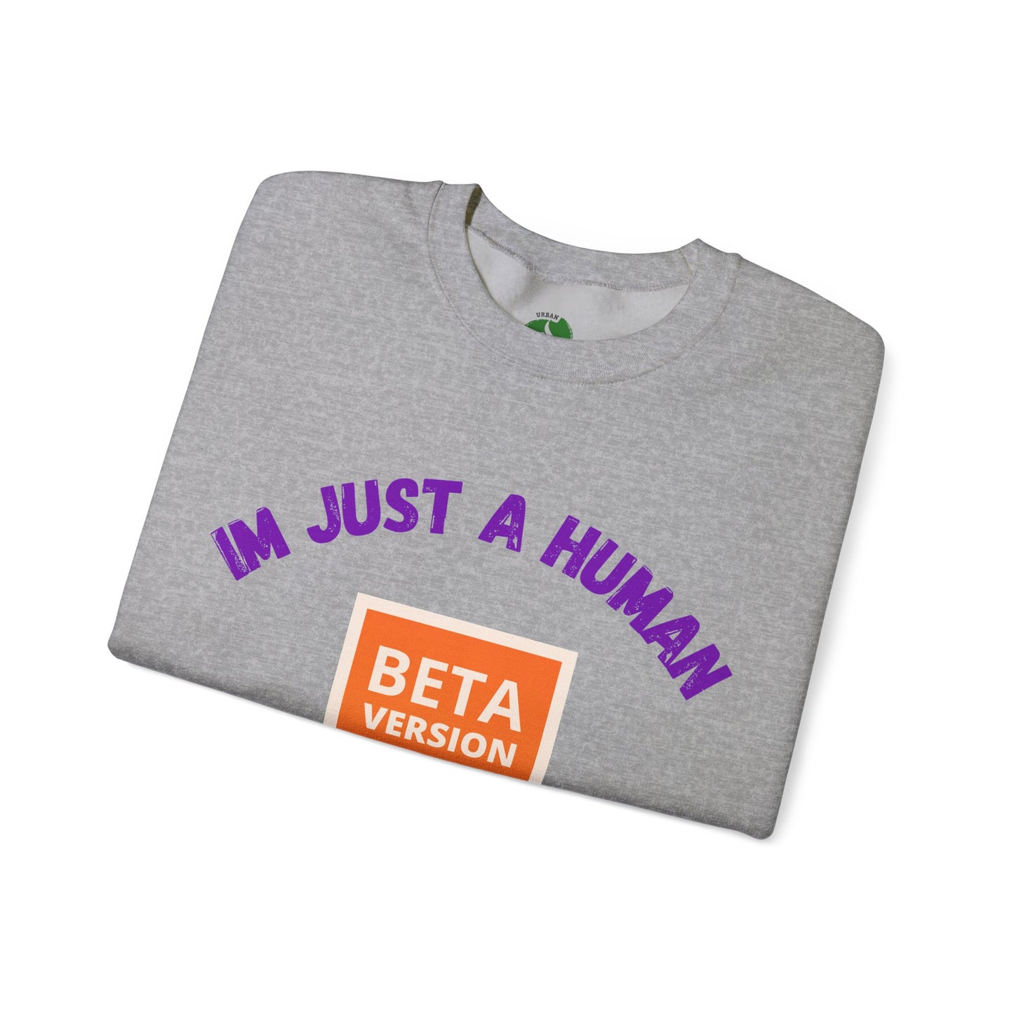 Unisex Crewneck Sweatshirt - 'Beta Version: I'm Just a Human' Funny Humour Clothing Sweat Shirt
