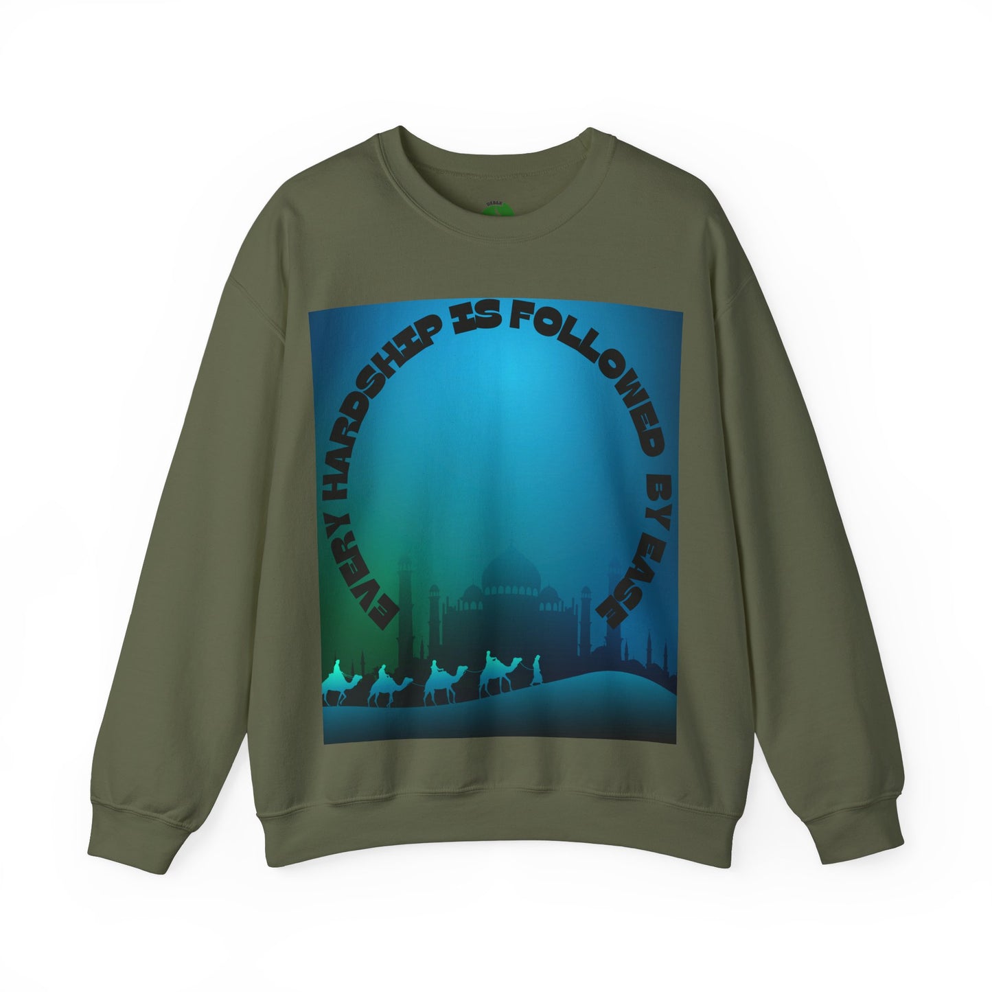 Inspirational Crewneck Sweatshirt - Every Hardship is Followed by Ease Modern Islamic Clothing