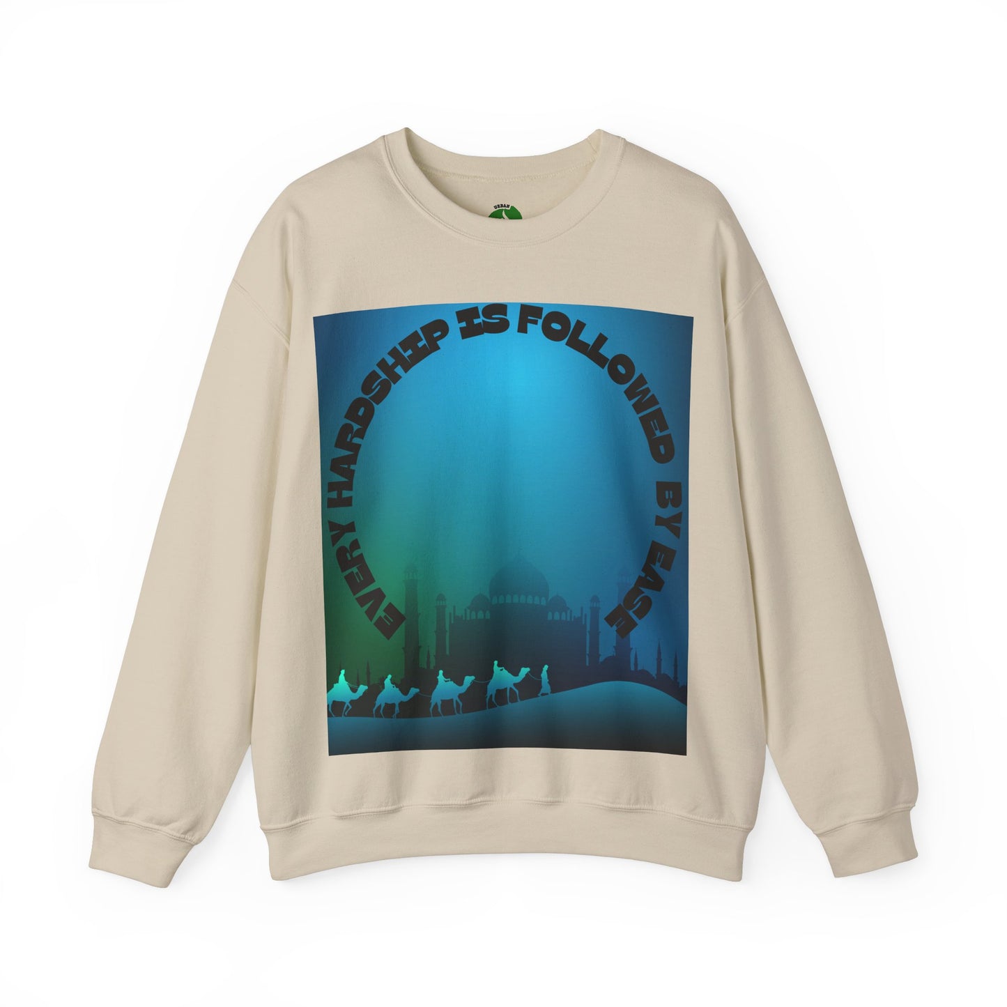 Inspirational Crewneck Sweatshirt - Every Hardship is Followed by Ease Modern Islamic Clothing