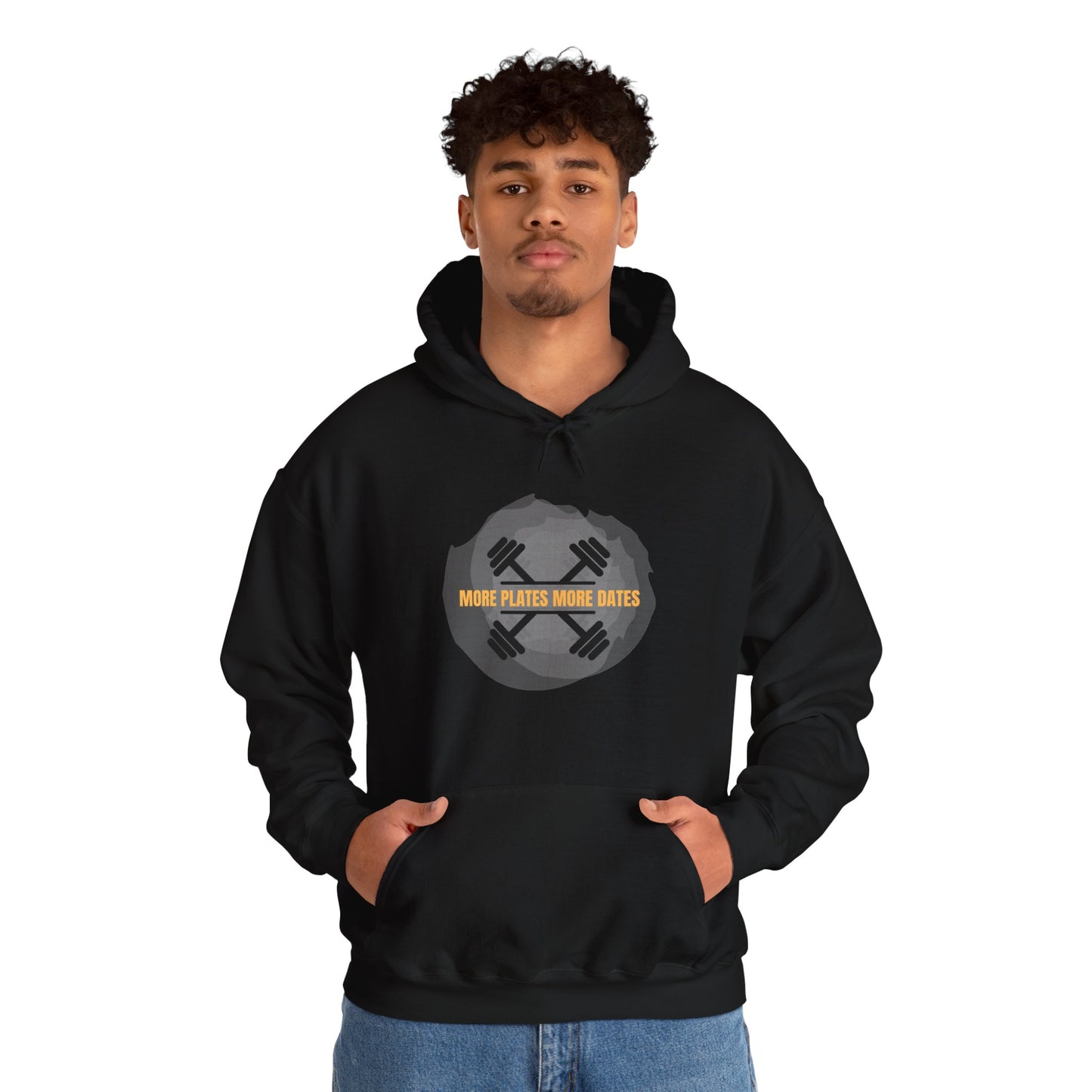 Motivational Fitness Hooded Sweatshirt | More Gains, Less Plates Humour Joke Gym Hoodie