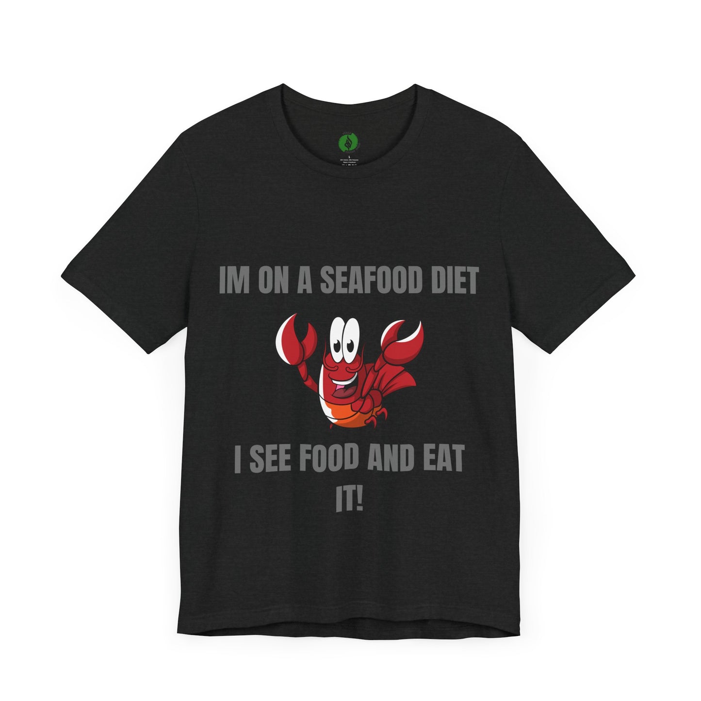 Funny Seafood Diet T-Shirt – Unisex Jersey Tee with Lobster Graphic Humour Joke Clothing