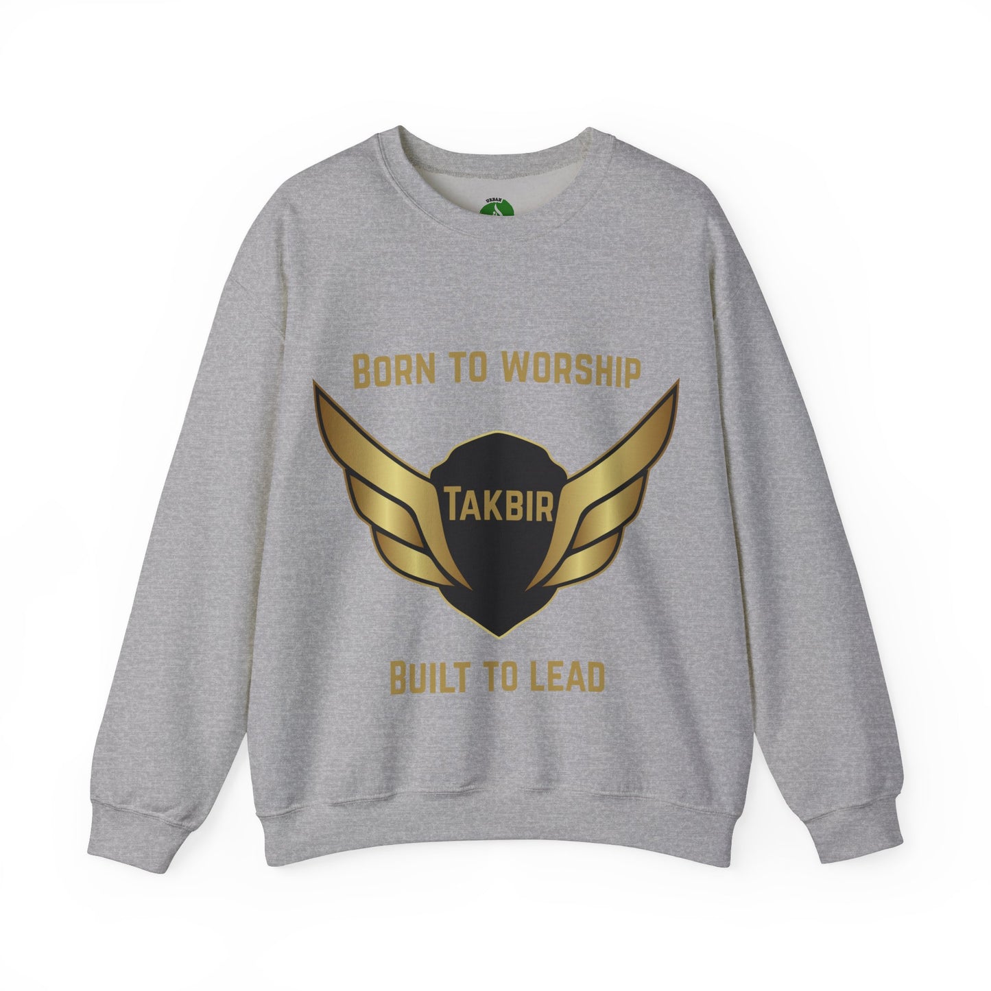 Inspirational Unisex Crewneck Sweatshirt - 'Born to Worship, Built to Lead' Design Muslim Streetwear Fashion Hoodie