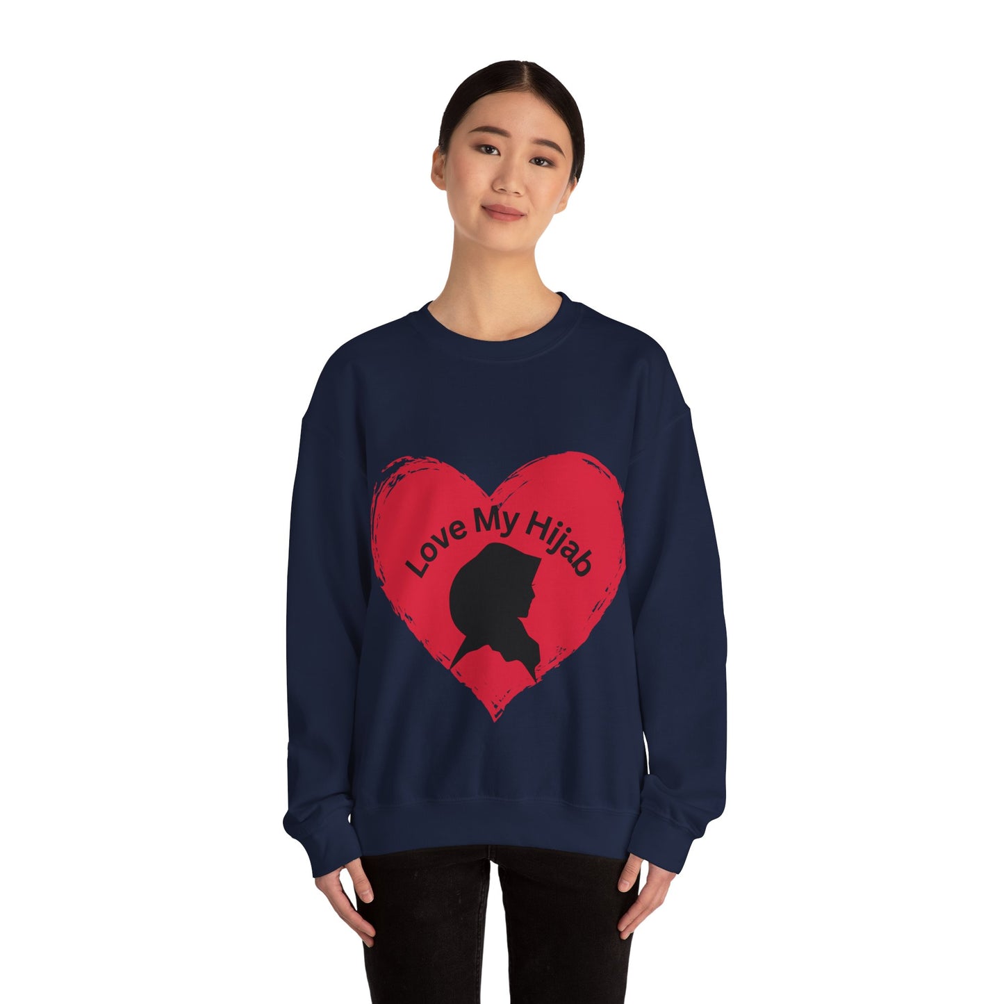 Love My Hijab Heavy Blend Sweatshirt - Unisex Crewneck for Comfort and Style Muslim Women Clothing