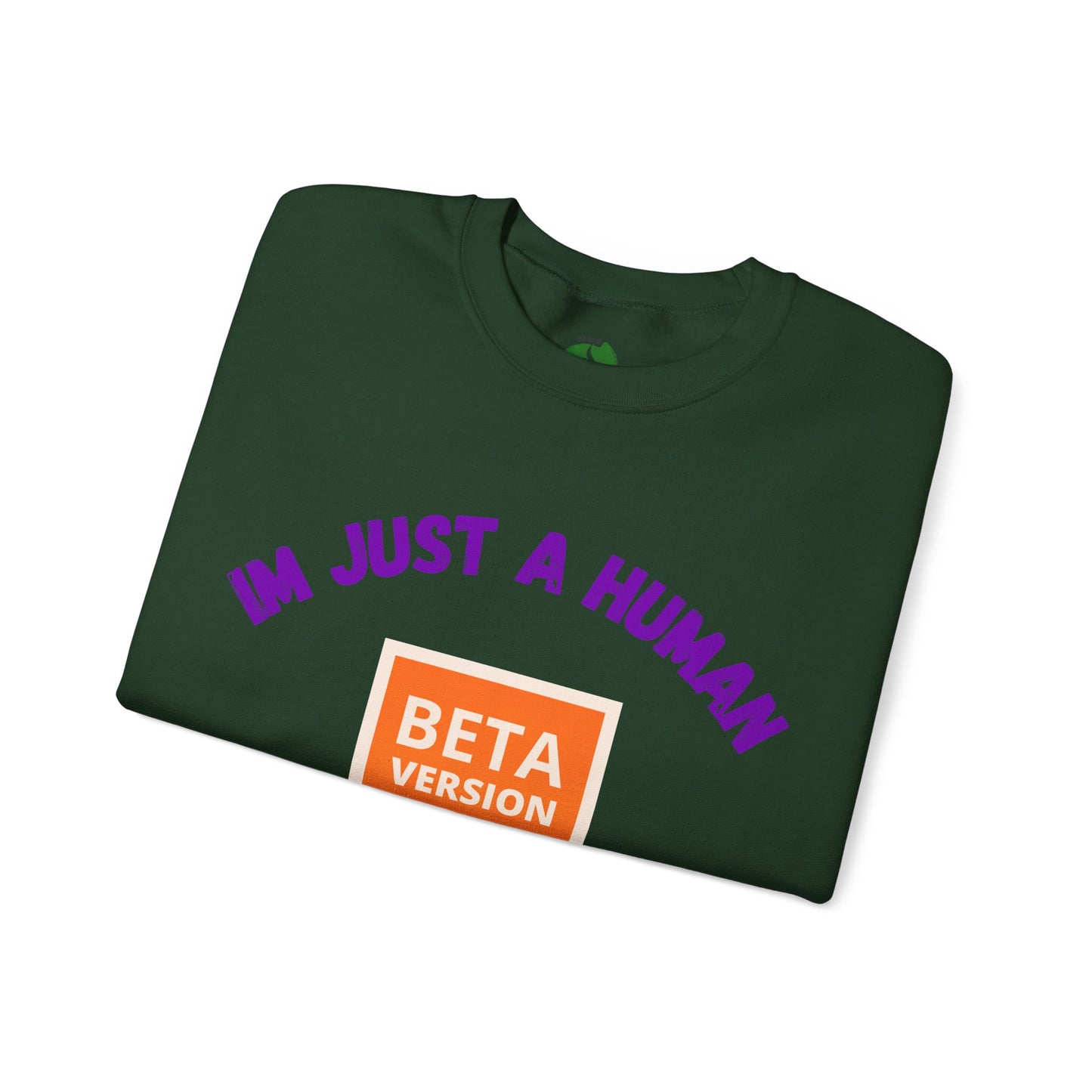 Unisex Crewneck Sweatshirt - 'Beta Version: I'm Just a Human' Funny Humour Clothing Sweat Shirt