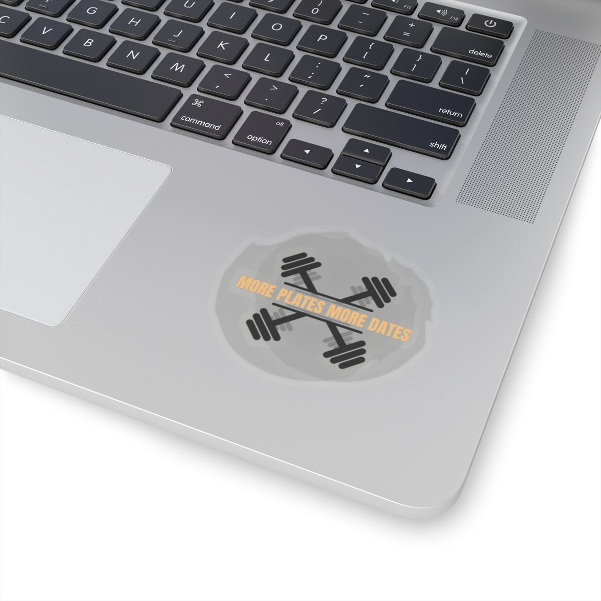 Bold Fitness Kiss-Cut Stickers - "More Plates More Dates" Gym Motivational Decals Humour Joke Gym Sticker