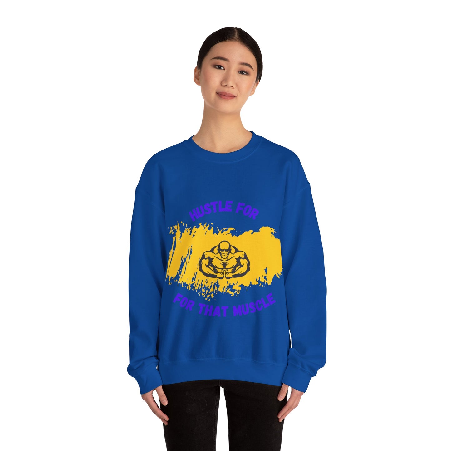Hustle for That Muscle Crewneck Sweatshirt Gym Clothing Sweat Shirt
