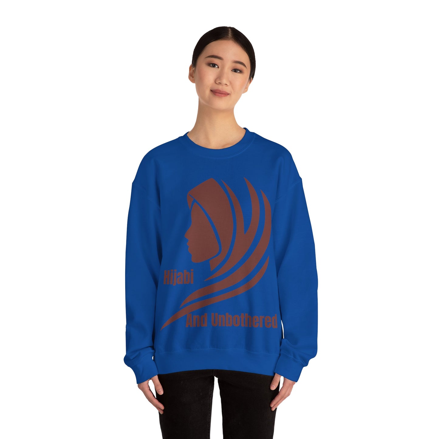 Hijabi and Unbothered Crewneck Sweatshirt - Stylish Unisex Heavy Blend for Everyday Comfort Hijab Fashion Sweat Shirt