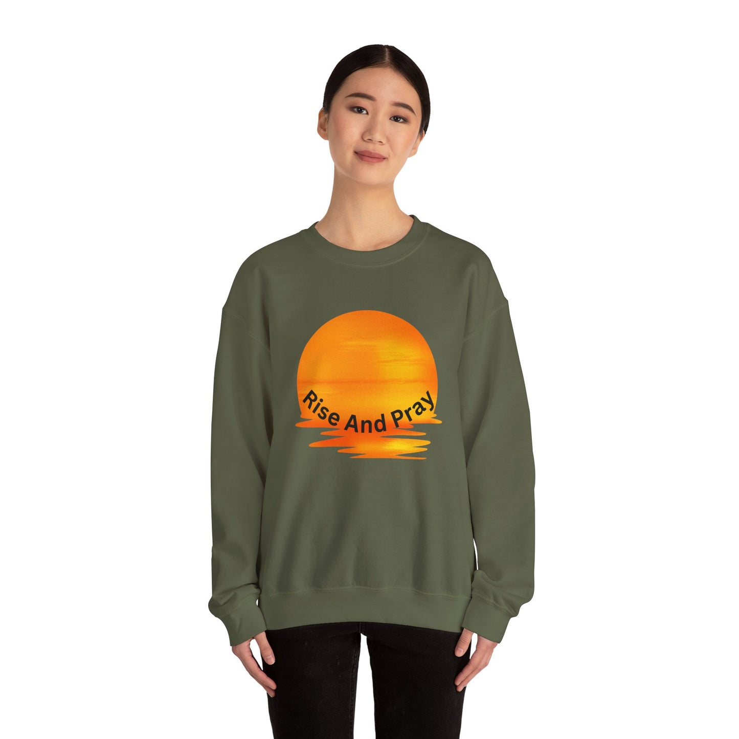 Rise And Pray Unisex Crewneck Sweatshirt - Cozy Spiritual Vibe Muslim Street Wear