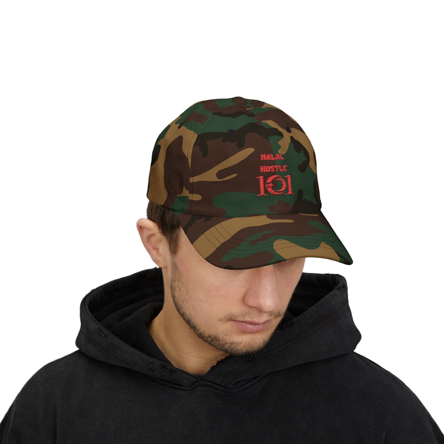 Halal Hustle Classic Dad Cap - Stylish White Cap for Everyday Wear Muslim Streetwear Hat