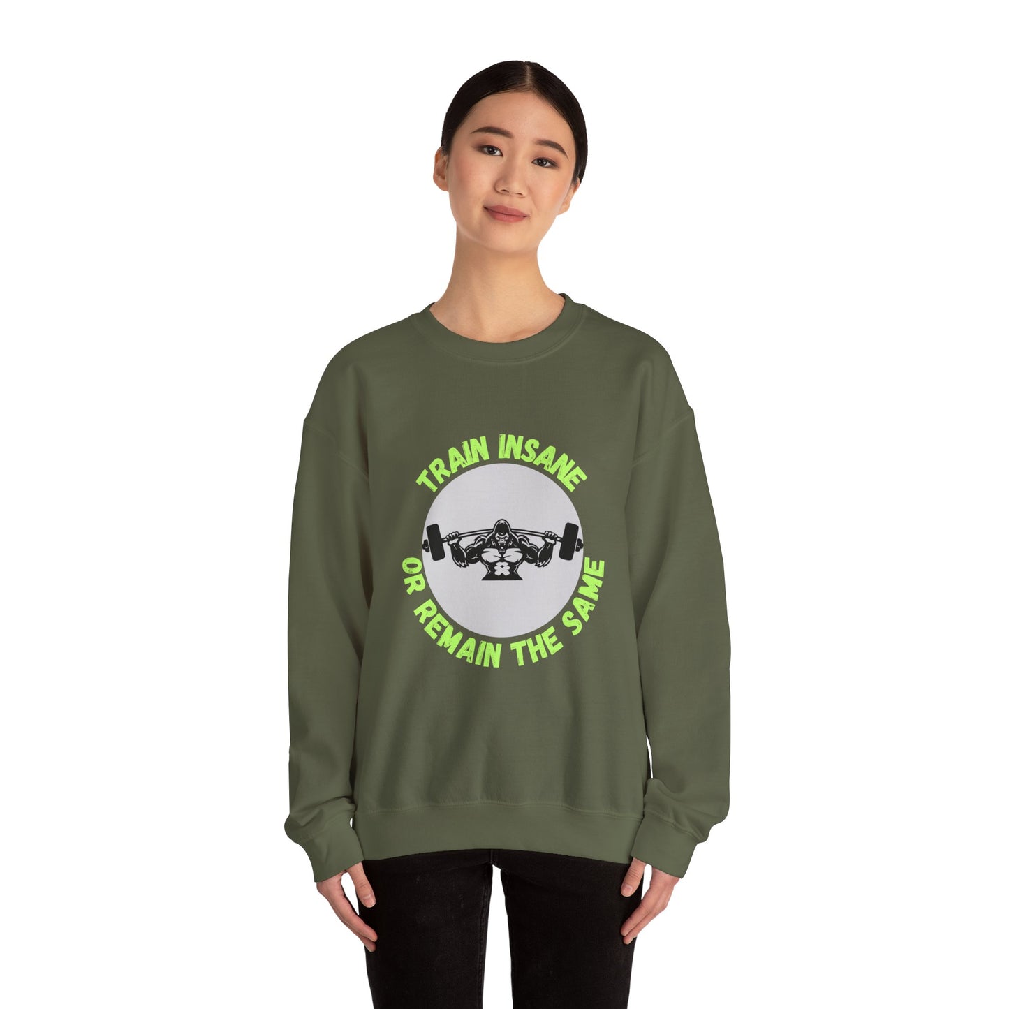 Train Insane Gym Sweatshirt - Unisex Heavy Blend Crewneck Humour Joke Clothing