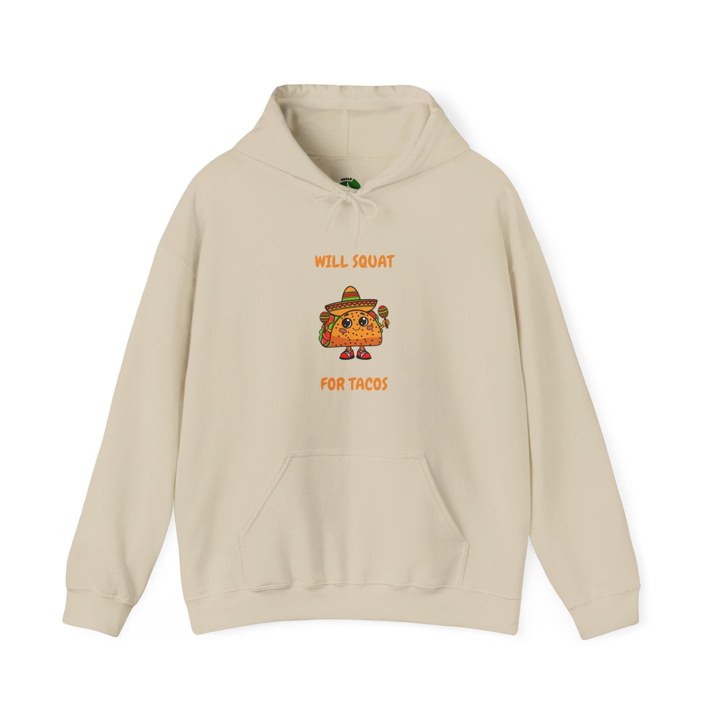 Funny Taco Sweatshirt - 'Will Squat for Tacos' Unisex Heavy Blend Hoodie Humour Joke Gym Hoodie Clothing
