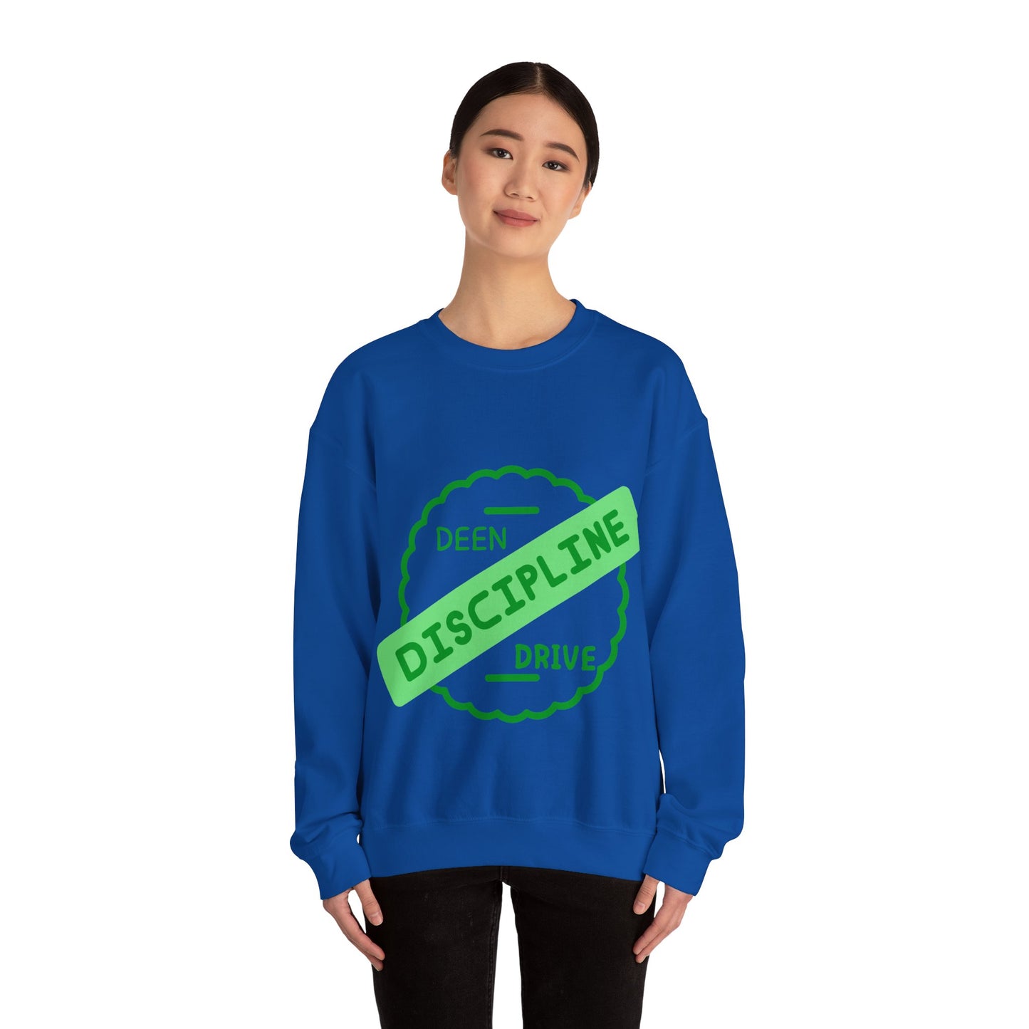 Motivational Crewneck Sweatshirt - Discipline & Drive Muslim Youth Fashion Sweat Shirt