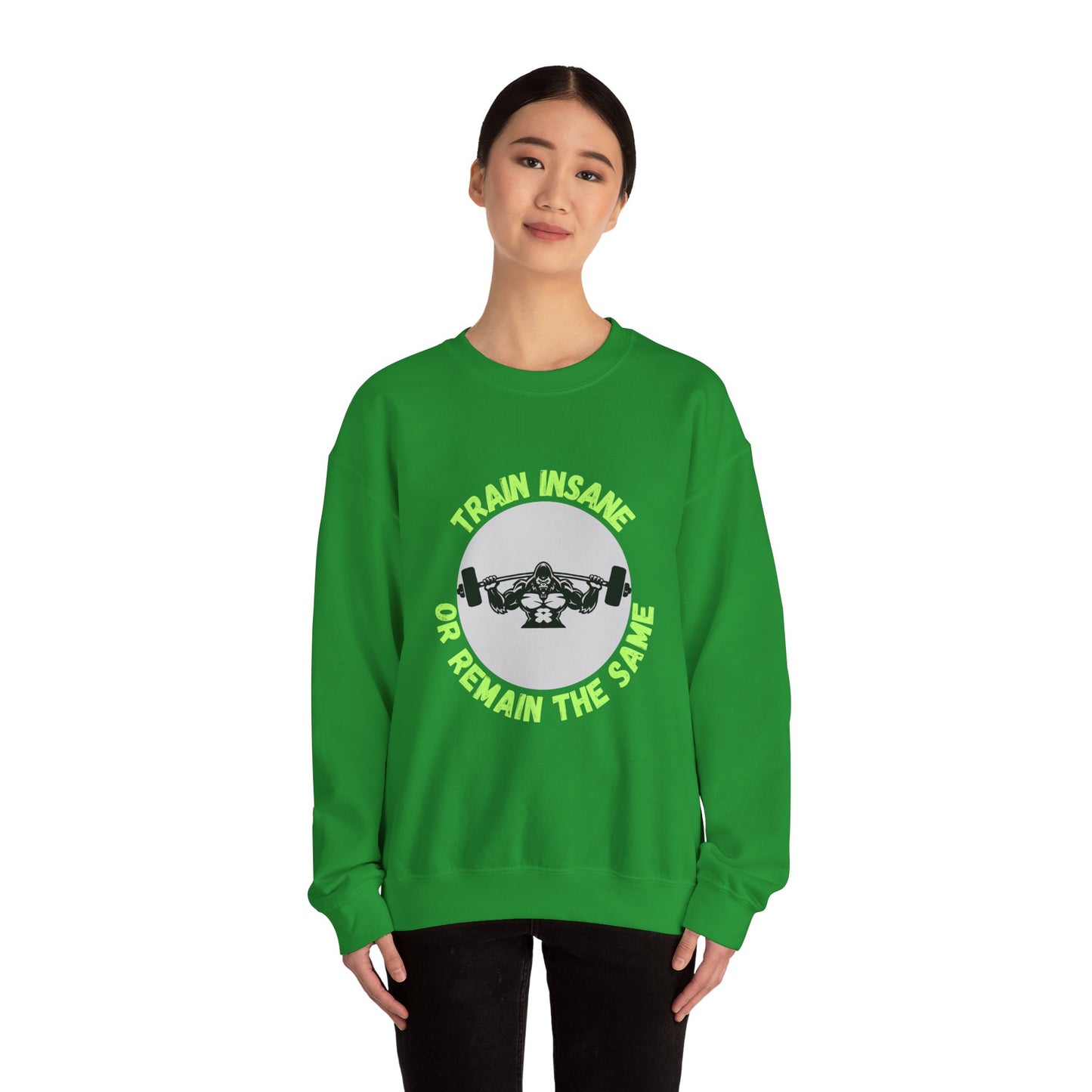 Train Insane Gym Sweatshirt - Unisex Heavy Blend Crewneck Humour Joke Clothing