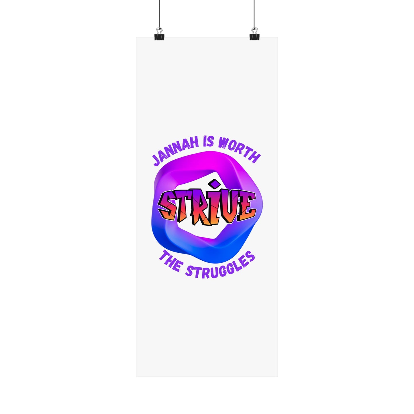 Motivational Vertical Poster - 'Jannah is Worth The Struggles' Muslim Islamic Accessories