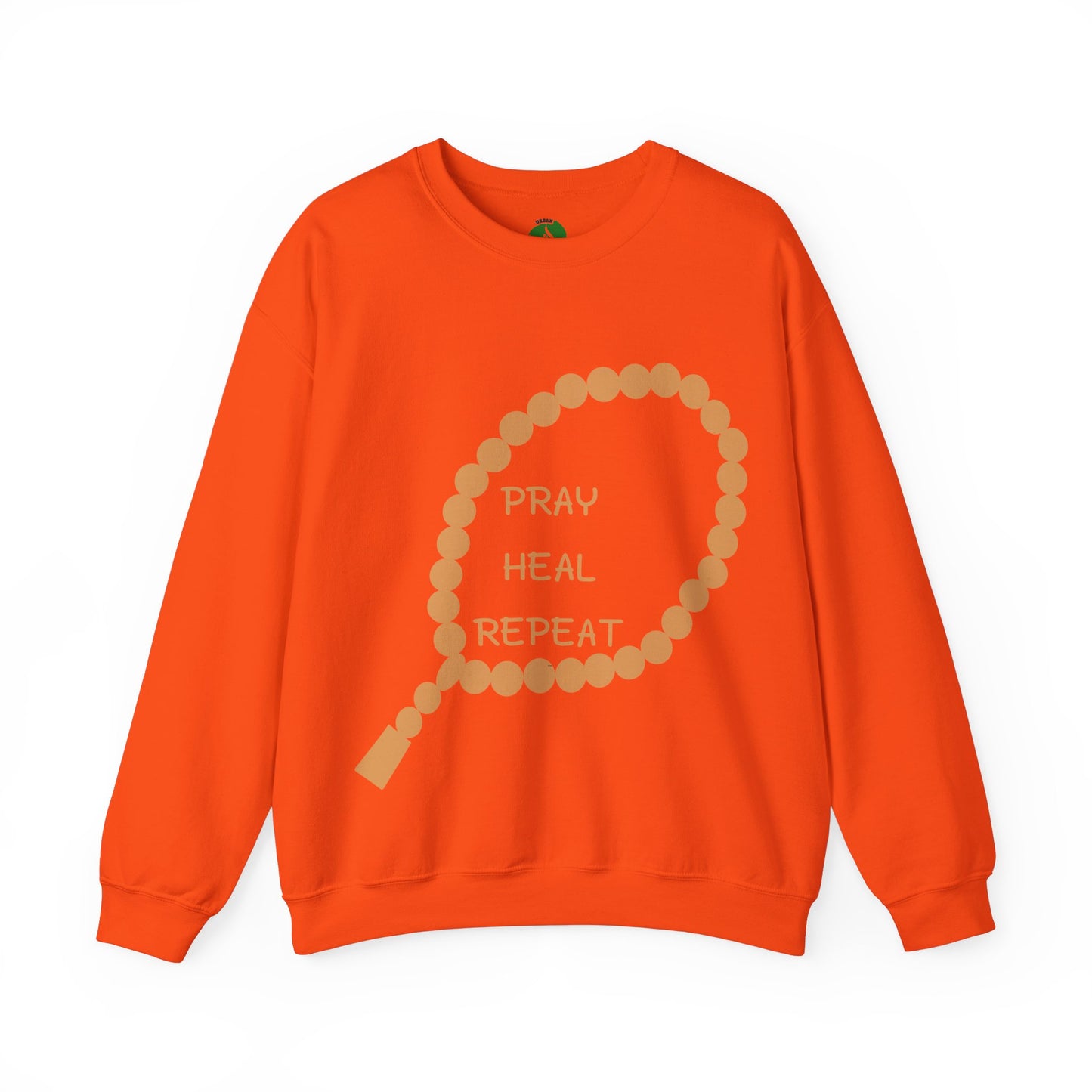 Pray Heal Repeat Crewneck Sweatshirt for Mindfulness and Healing Islamic Street Fashion