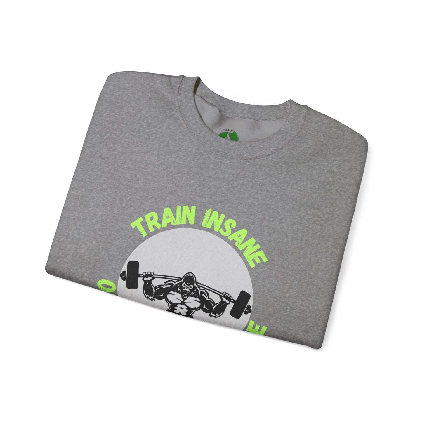 Train Insane Gym Sweatshirt - Unisex Heavy Blend Crewneck Humour Joke Clothing