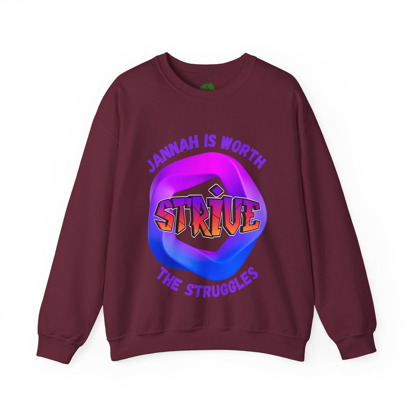 Inspiring Unisex Crewneck Sweatshirt - 'Jannah Is Worth the Struggles' Muslim Streetwear Sweat Shirt