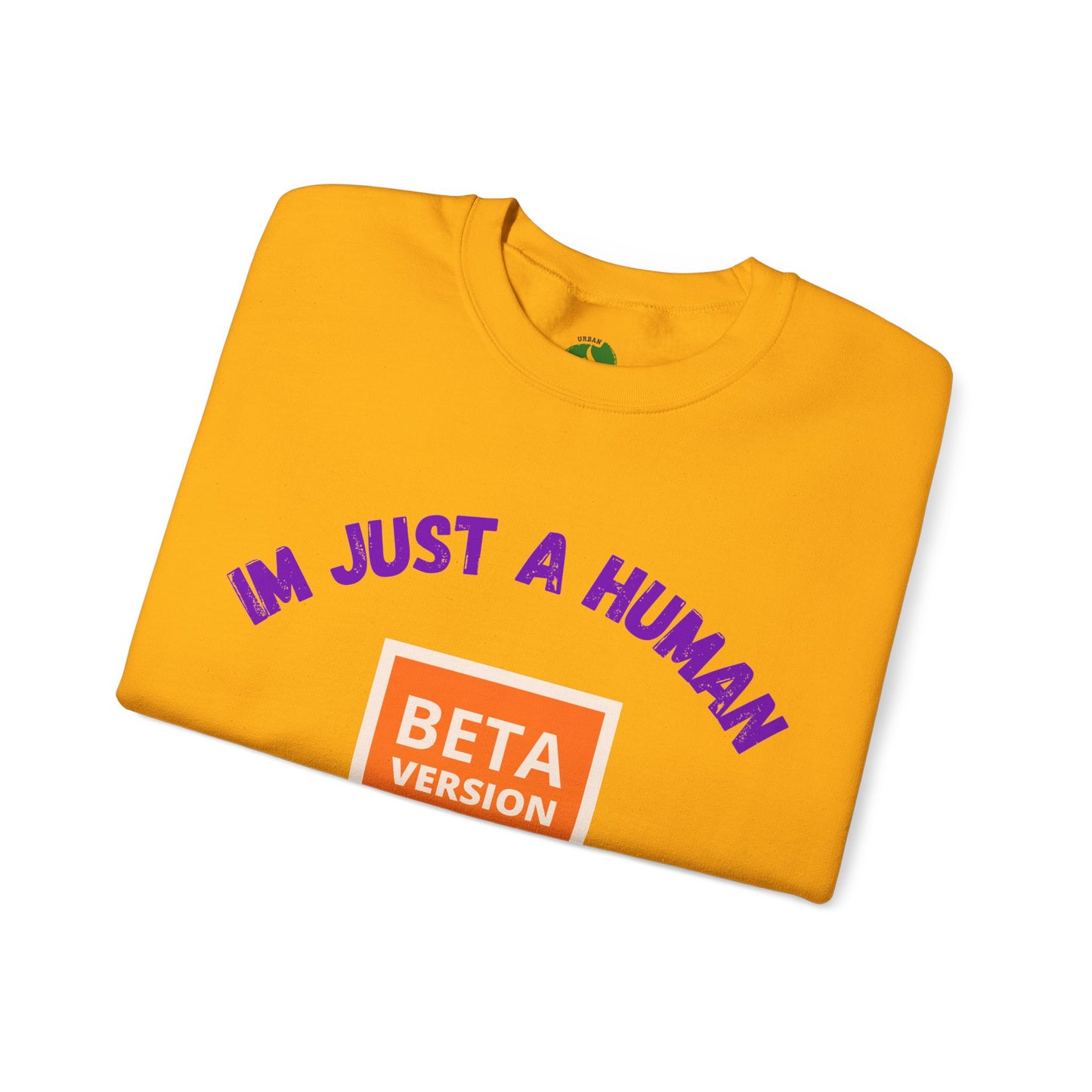 Unisex Crewneck Sweatshirt - 'Beta Version: I'm Just a Human' Funny Humour Clothing Sweat Shirt
