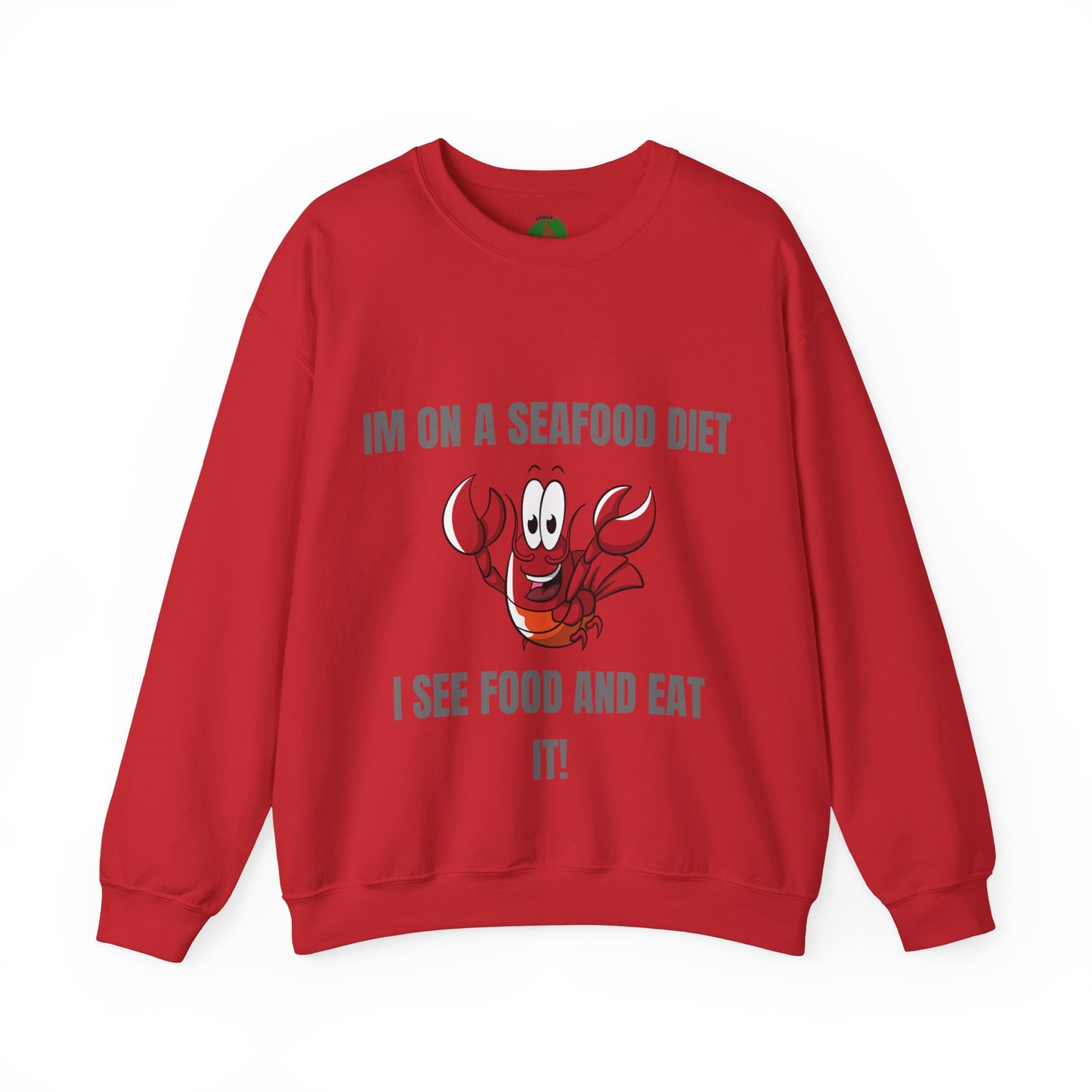 Funny Seafood Diet Sweatshirt - Unisex Heavy Blend Crewneck with Lobster Graphic Humour Joke Clothing