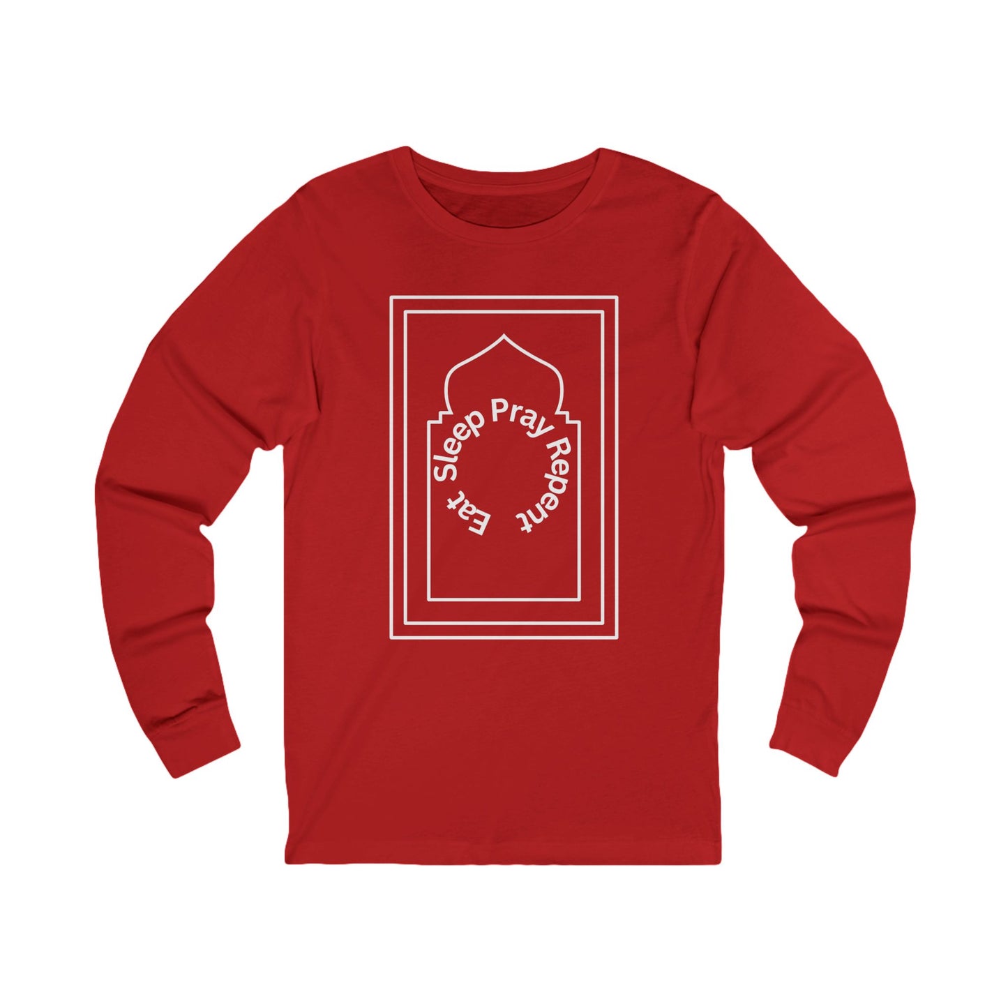 Unisex Long Sleeve Tee - Sleep Pray Repeat Graphic Shirt Islamic Clothing