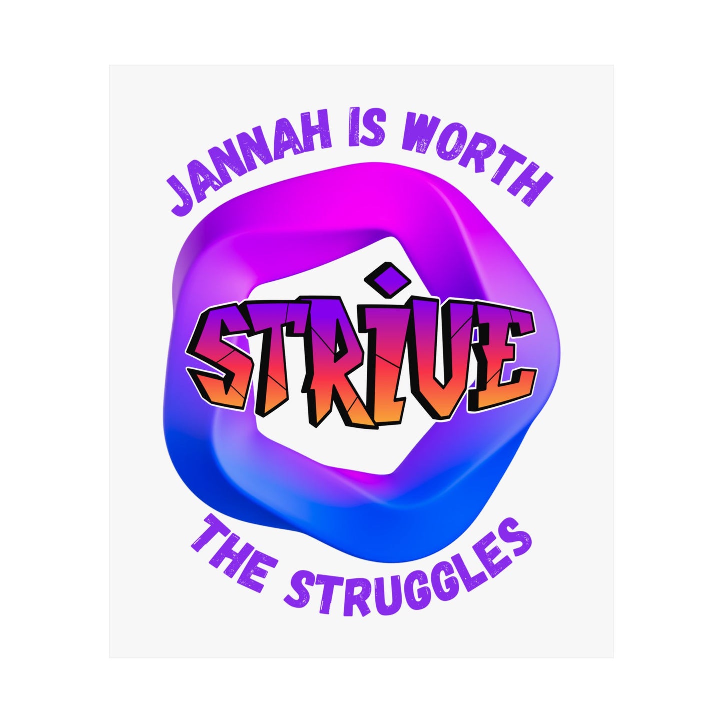 Motivational Vertical Poster - 'Jannah is Worth The Struggles' Muslim Islamic Accessories