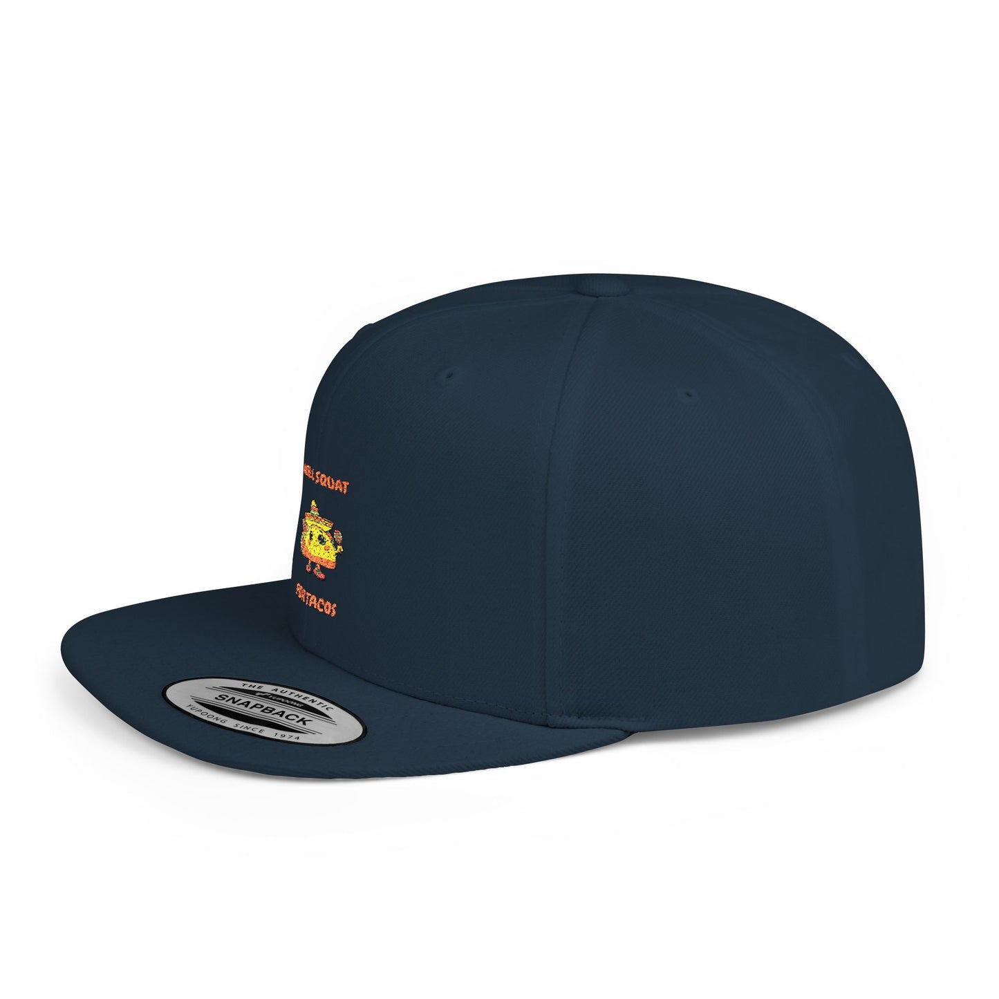 Funny Gym Snapback Hat - 'Will Squat for Tacos' Humour Joke Gym Cap