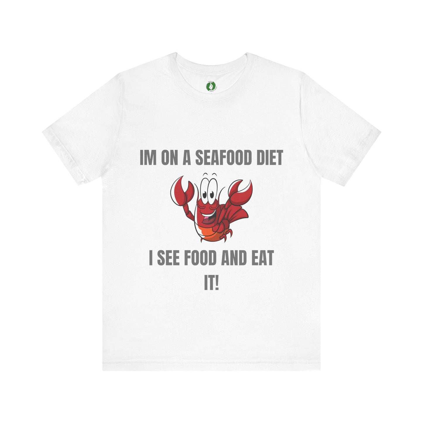 Funny Seafood Diet T-Shirt – Unisex Jersey Tee with Lobster Graphic Humour Joke Clothing