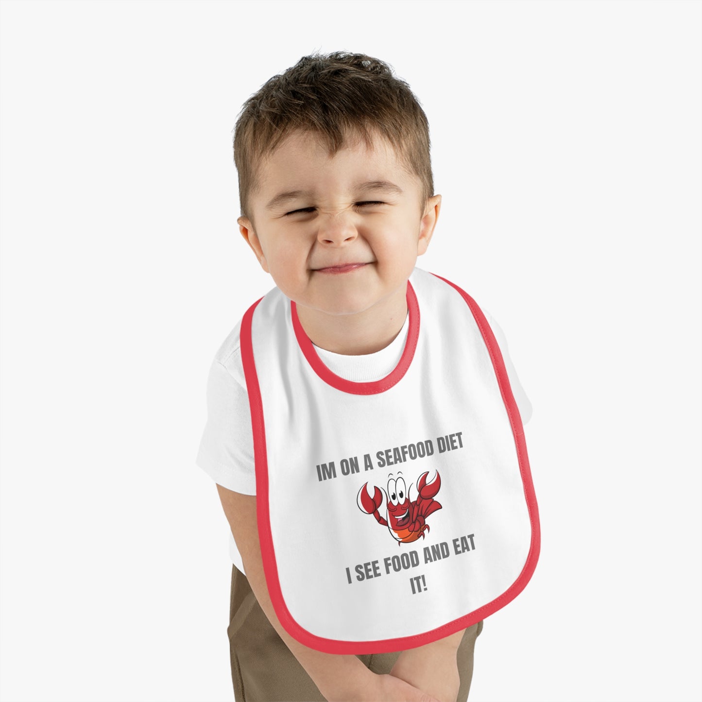 Funny Seafood Diet Baby Bib - Perfect Gift for Baby Showers & Holidays Humour Joke Clothing