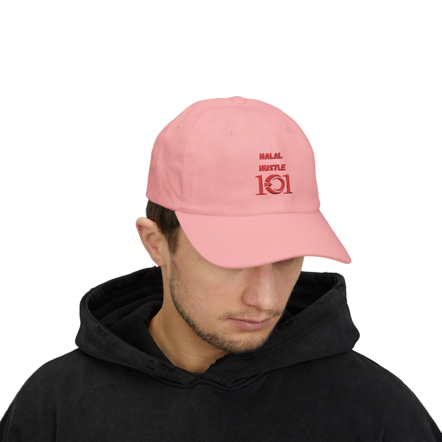 Halal Hustle Classic Dad Cap - Stylish White Cap for Everyday Wear Muslim Streetwear Hat