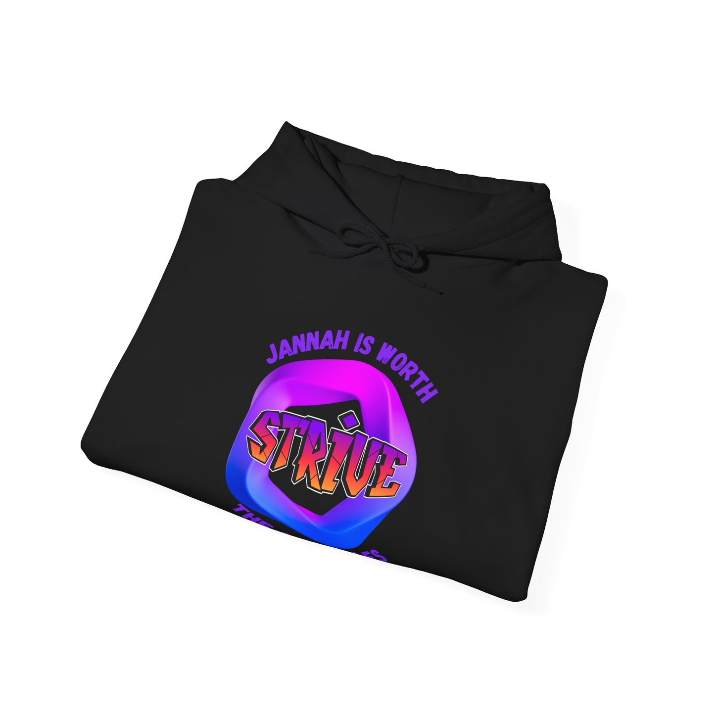 Inspirational Unisex Heavy Blend™ Hooded Sweatshirt – 'Jannah is Worth the Strive' Muslim Modern Clothing